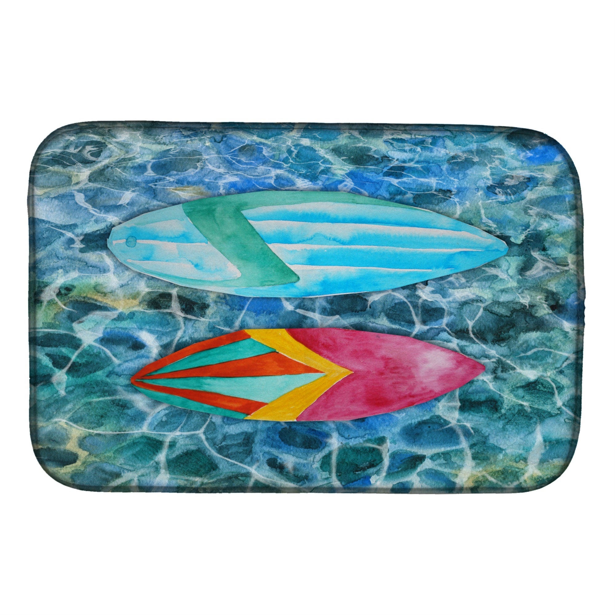 'Caroline'S Treasures Surf Boards On The Water Dish Drying Mat, 14 X 21''
