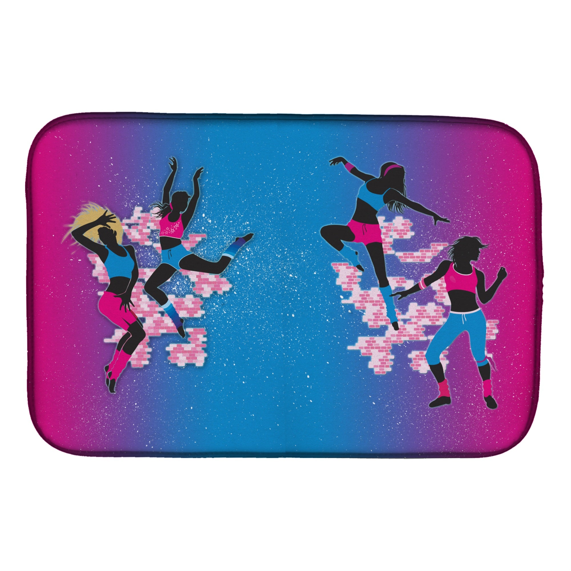 'Caroline'S Treasures Hip Hop In Pink Blue Dish Drying Mat, 14'''' X 21''''''