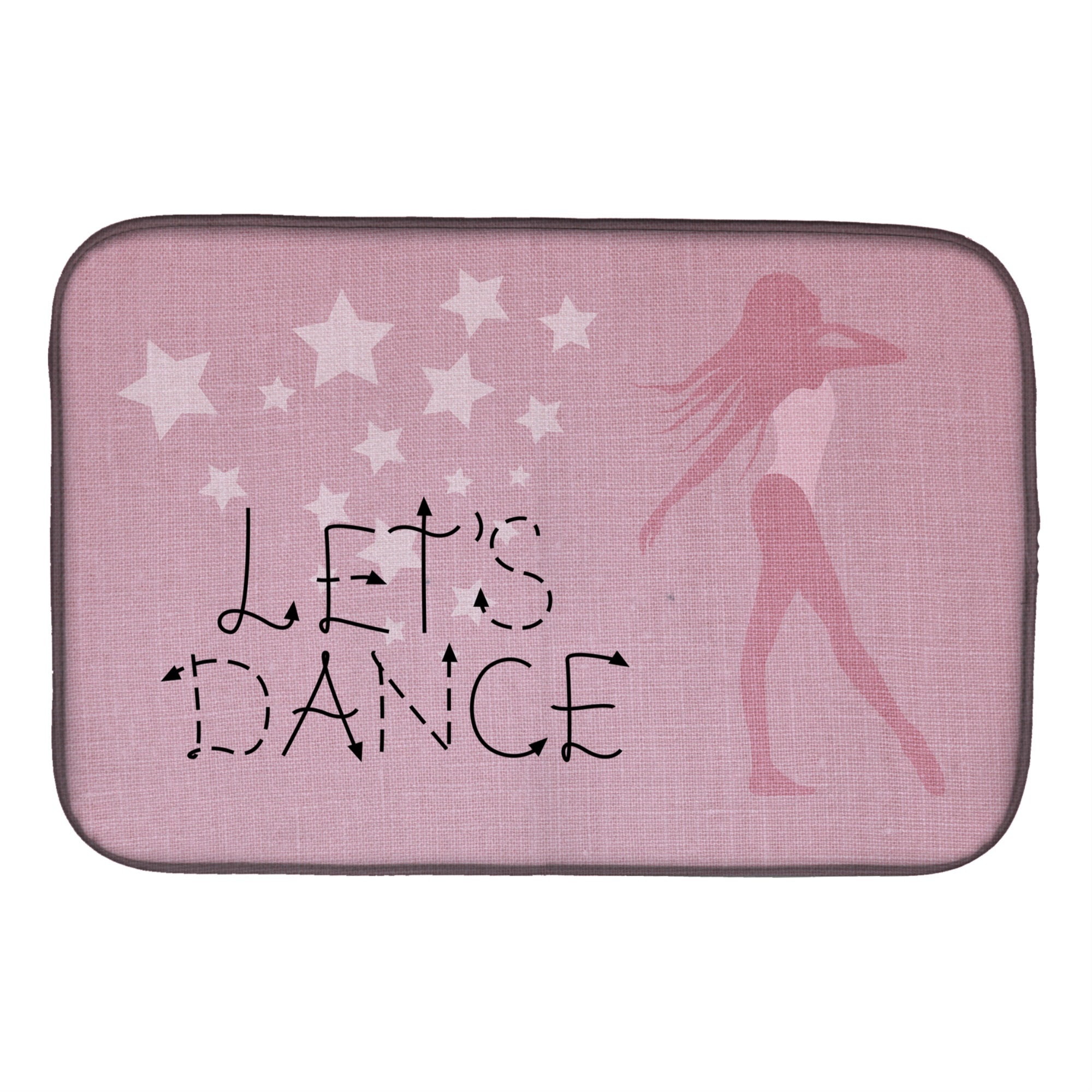 'Caroline'S Treasures Let'S Dance Linen Pink Dish Drying Mat, 14 X 21, Multicolor''