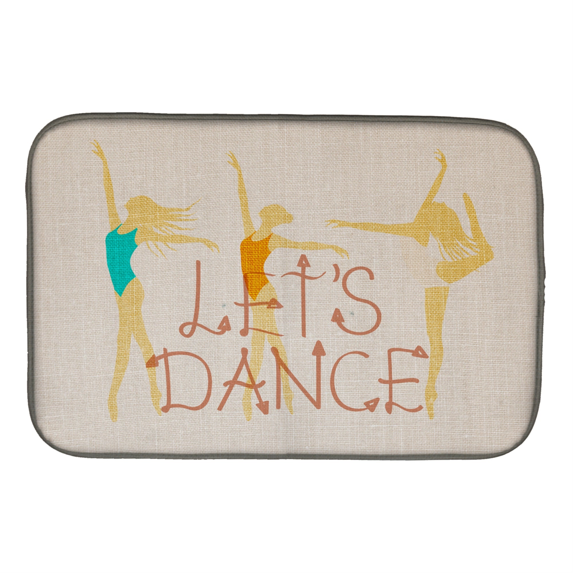 'Caroline'S Treasures Let'S Dance Linen Light Dish Drying Mat, 14'''' X 21'''', Multicolor''