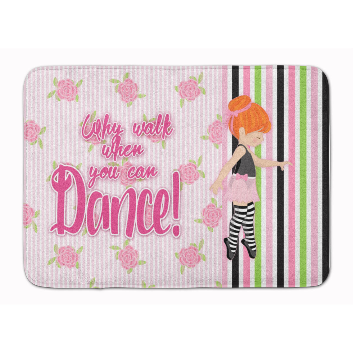 'Caroline'S Treasures Ballet Dance Stripes Red Hair Floor Mat, 19 H X 27 W, Multicolor''