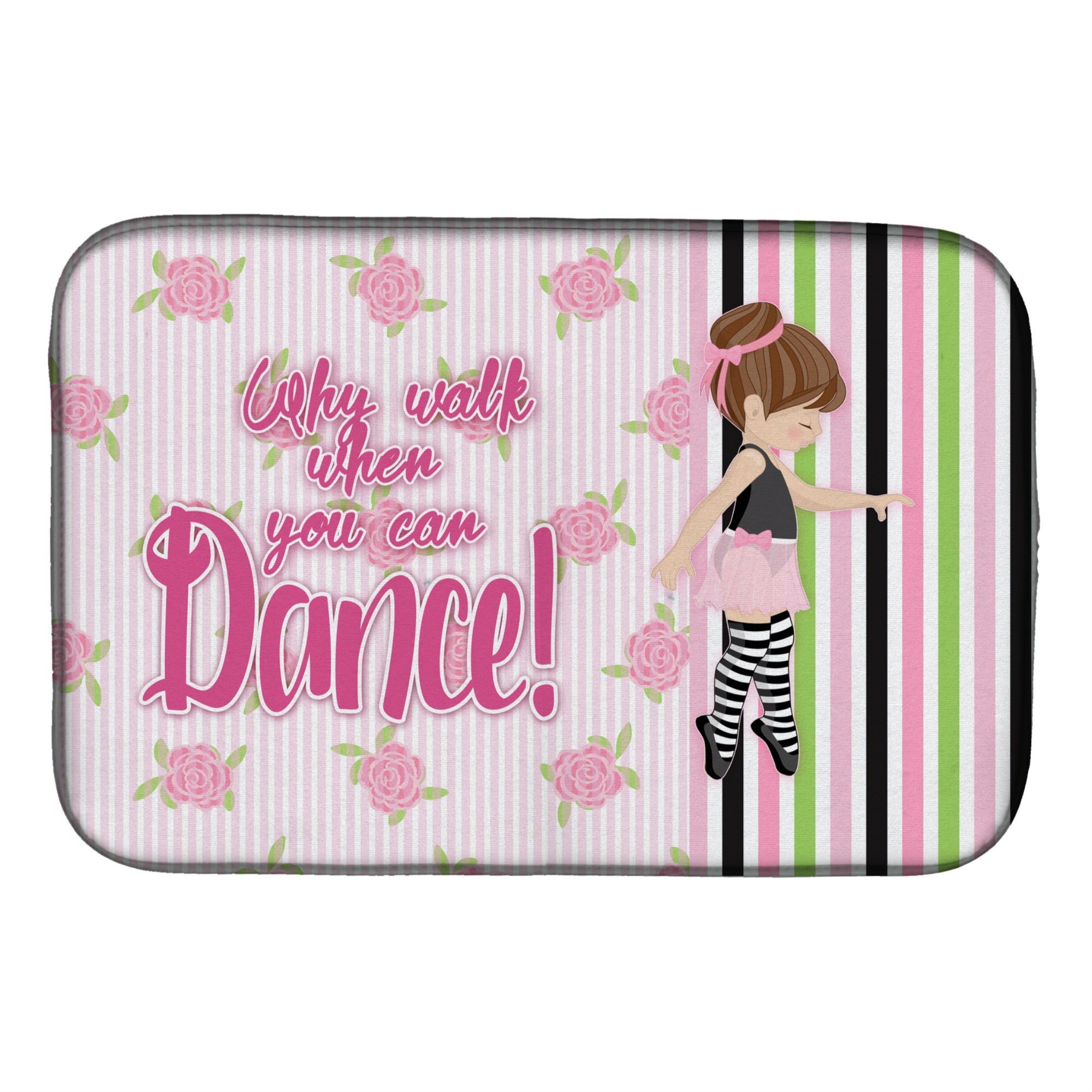 'Caroline'S Treasures Ballet Dance Stripes Brunette Dish Drying Mat, 14'''' X 21''''''