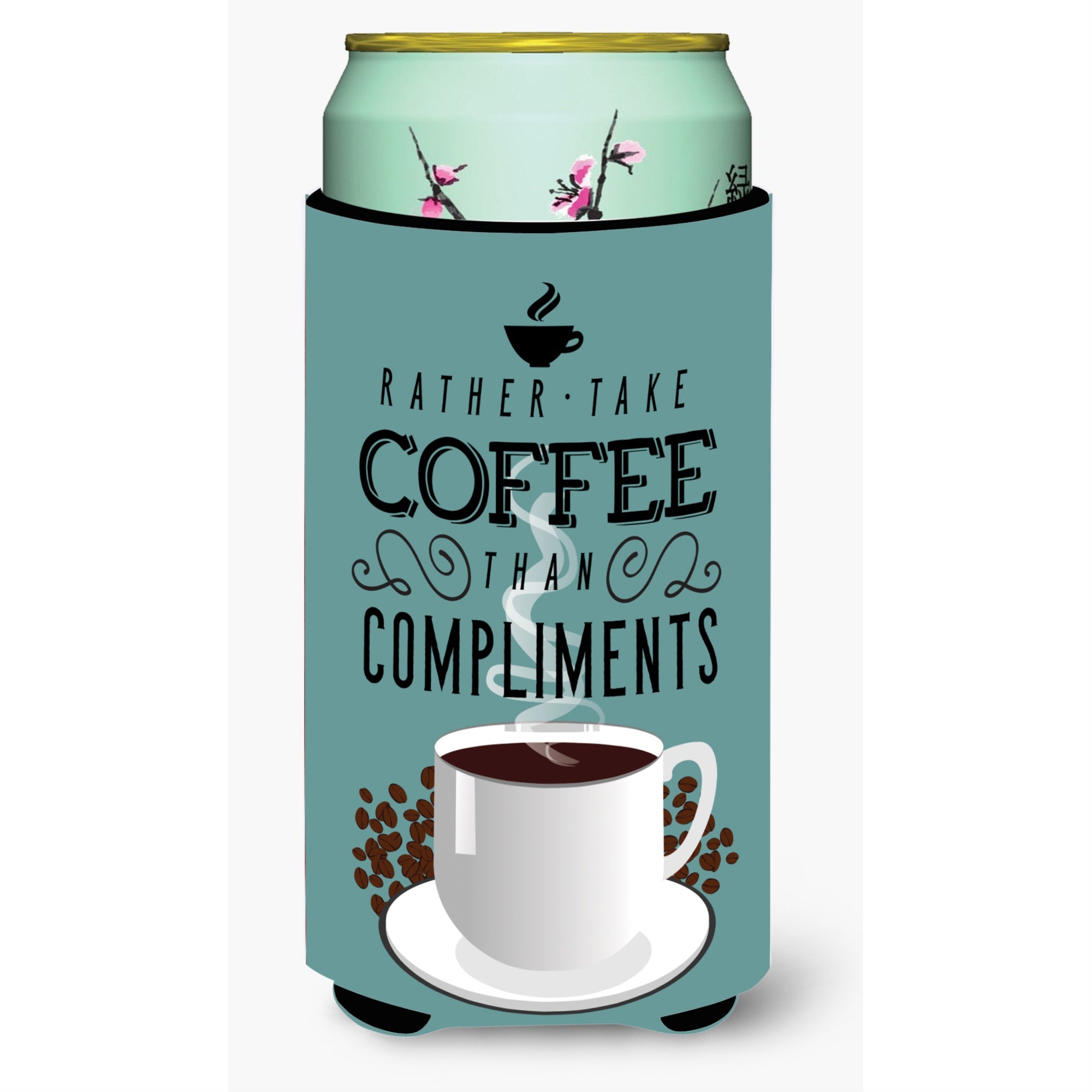 'Caroline'S Treasures Rather Have Coffee Sign Tall Boy Beverage Insulator Hugger, Multicolor''