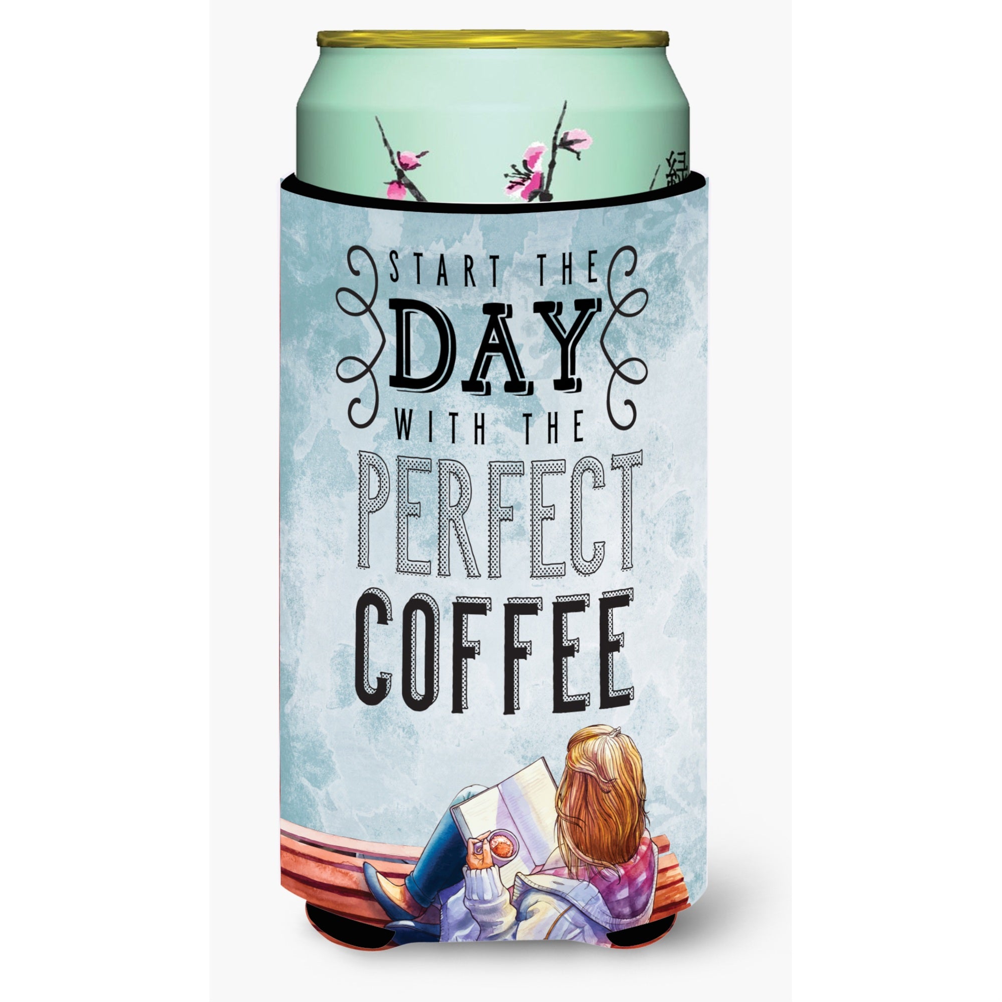 'Caroline'S Treasures Start The Day Coffee Sign Tall Boy Beverage Insulator Hugger, Multicolor''