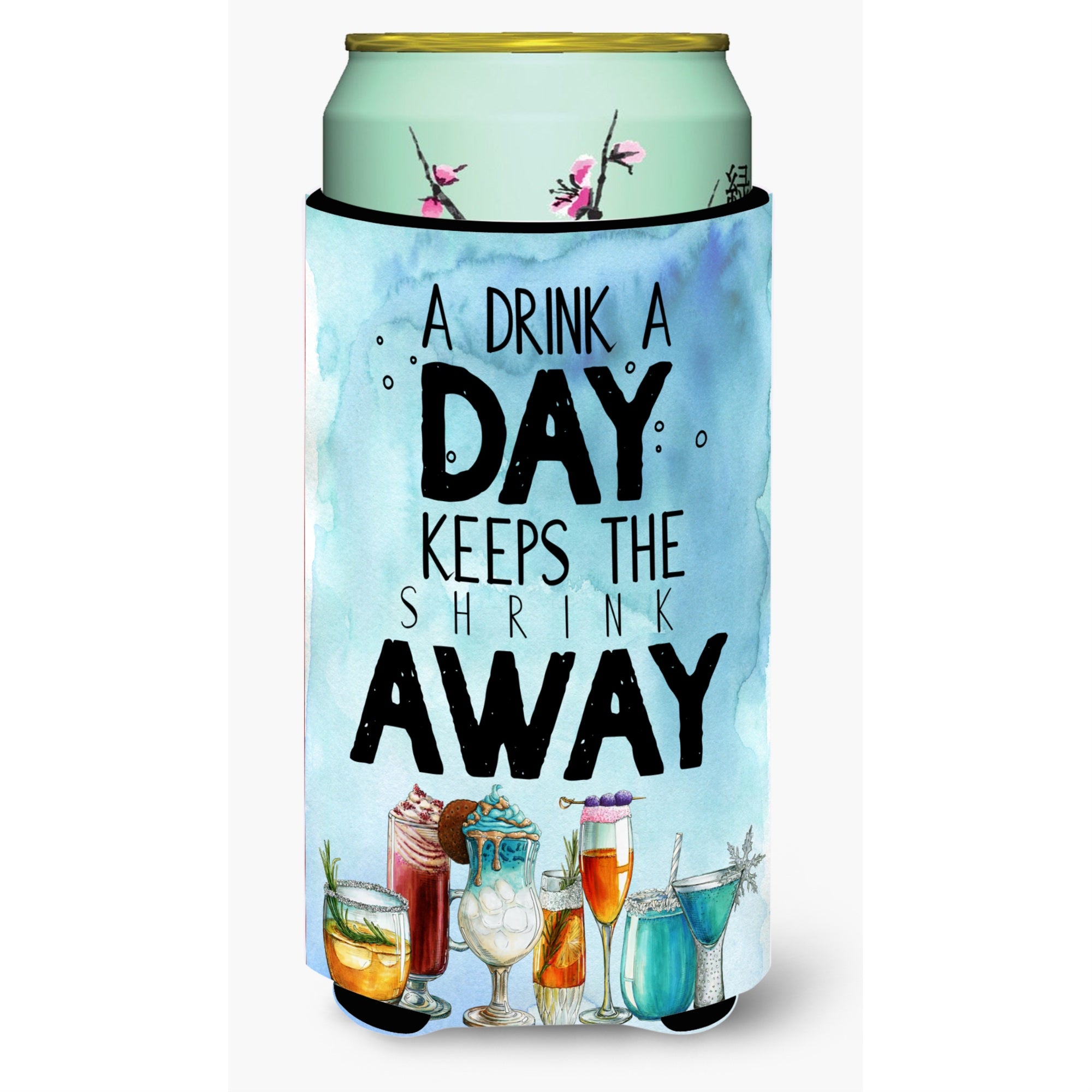 'Caroline'S Treasures A Drink A Day Sign Tall Boy Beverage Insulator Hugger, Multicolor''