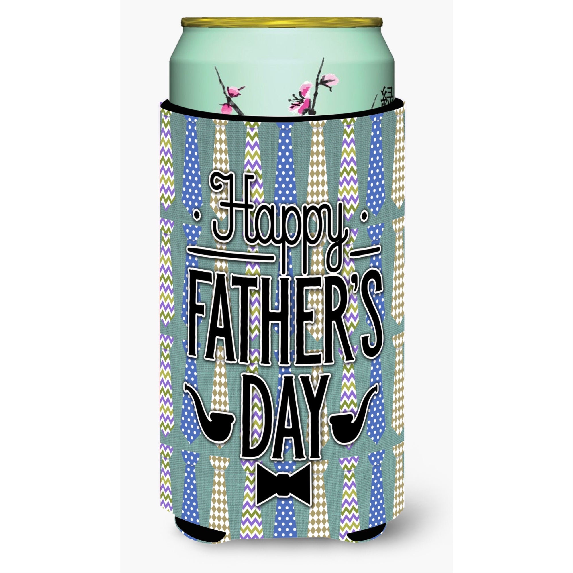 'Caroline'S Treasures Happy Father'S Day Neckties Tall Boy Beverage Insulator Hugger, Multicolor''