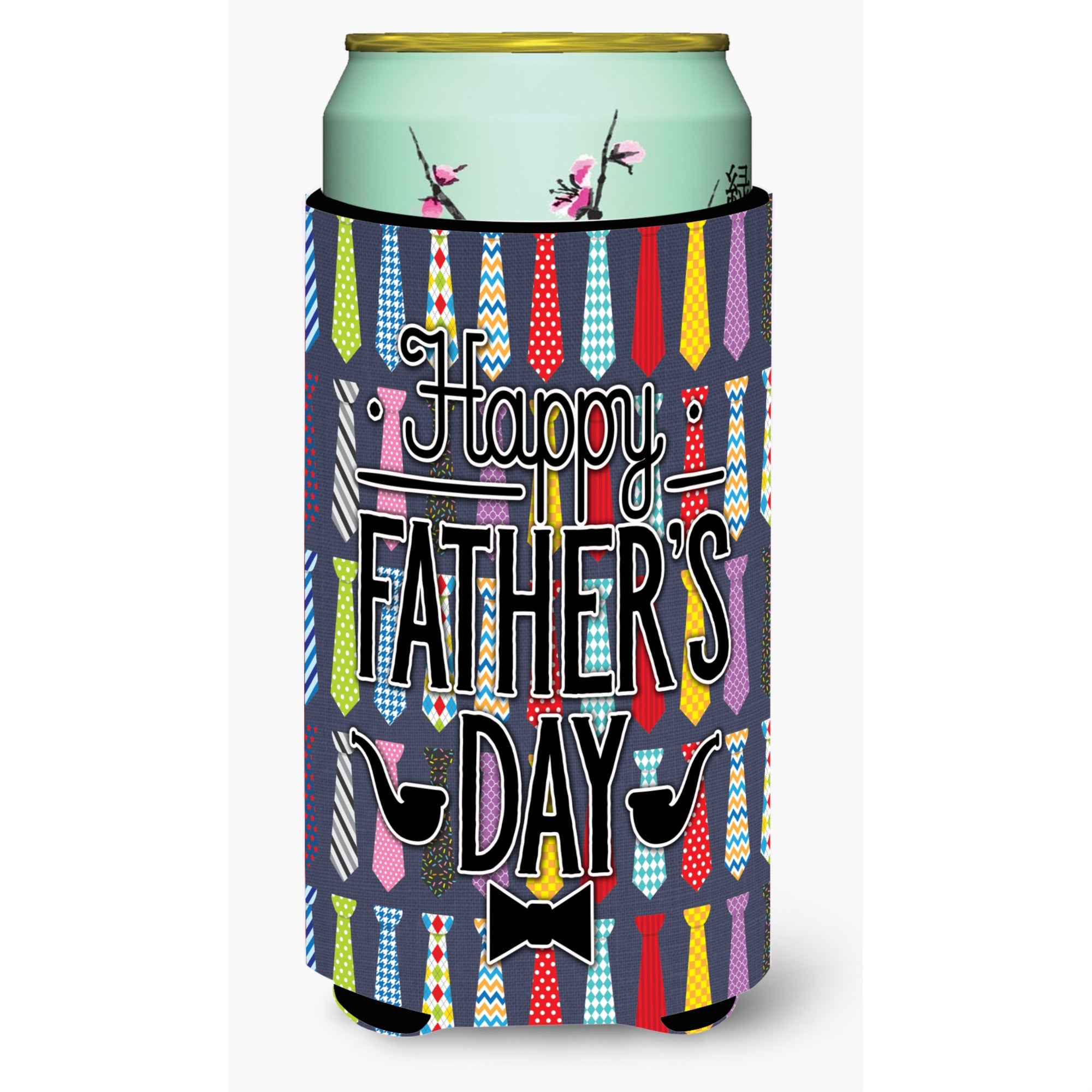 'Caroline'S Treasures Happy Father'S Day Neckties Bright Tall Boy Beverage Insulator Hugger, Multicolor''