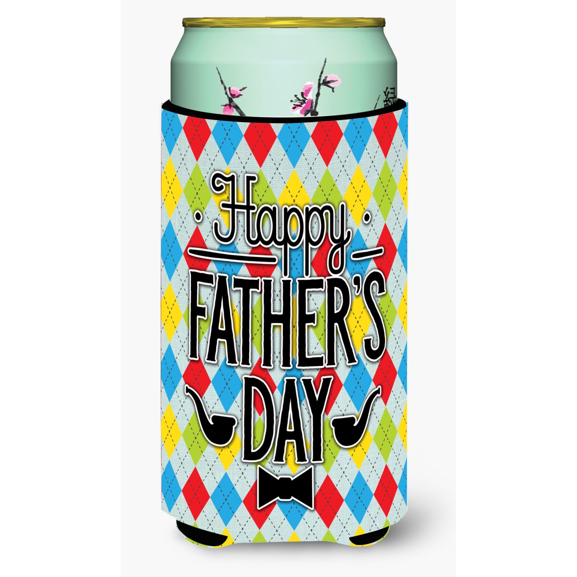 'Caroline'S Treasures Happy Father'S Day Argyle Tall Boy Beverage Insulator Hugger, Multicolor''