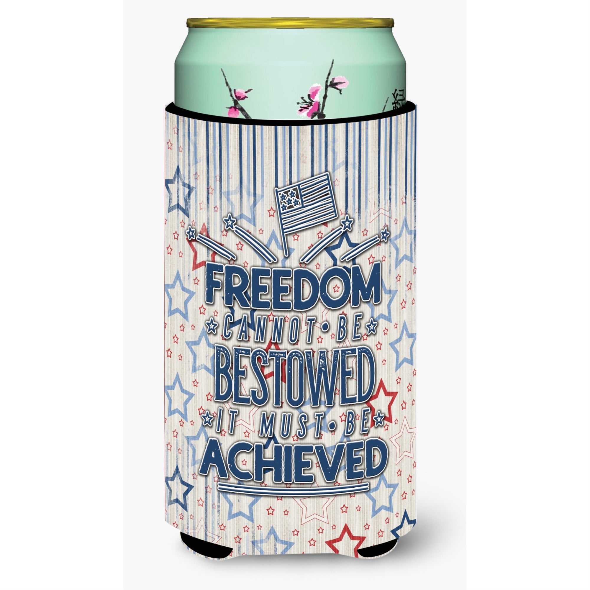 'Caroline'S Treasures Freedom Must Be Achieved Tall Boy Beverage Insulator Hugger, Multicolor''