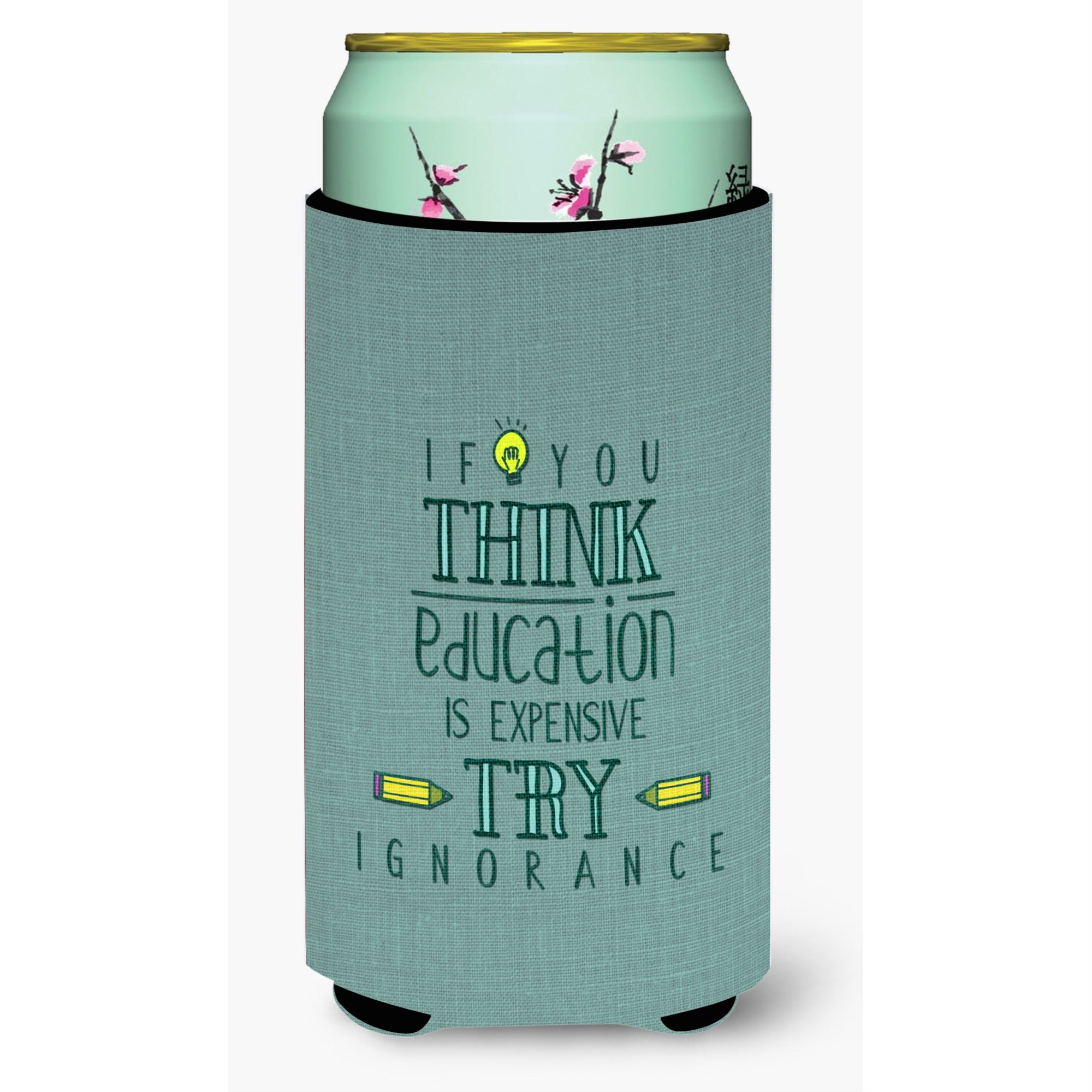 'Caroline'S Treasures Education Is Expensive Teacher Tall Boy Beverage Insulator Hugger, Multicolor''
