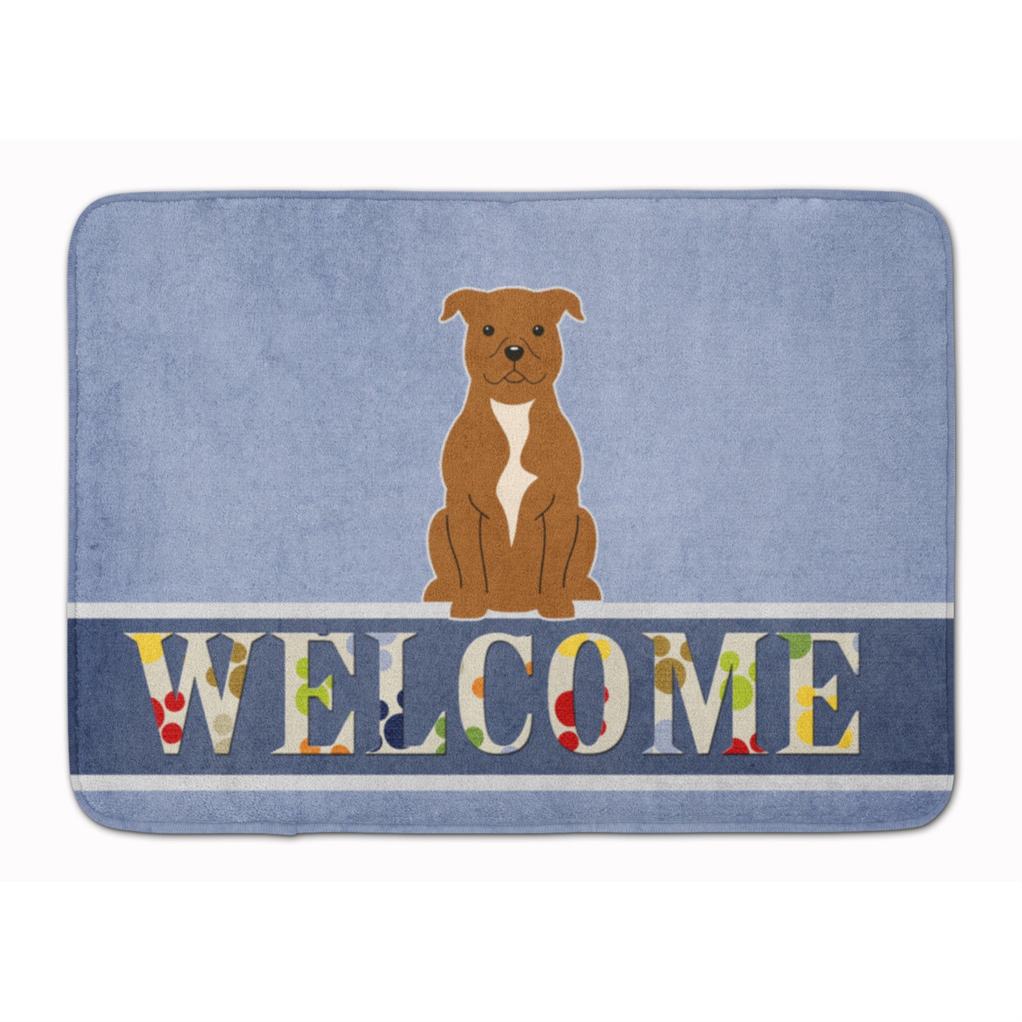 'Caroline'S Treasures Staffordshire Bull Terrier Brown Floor Mat, 19 X 27, Multicolor''
