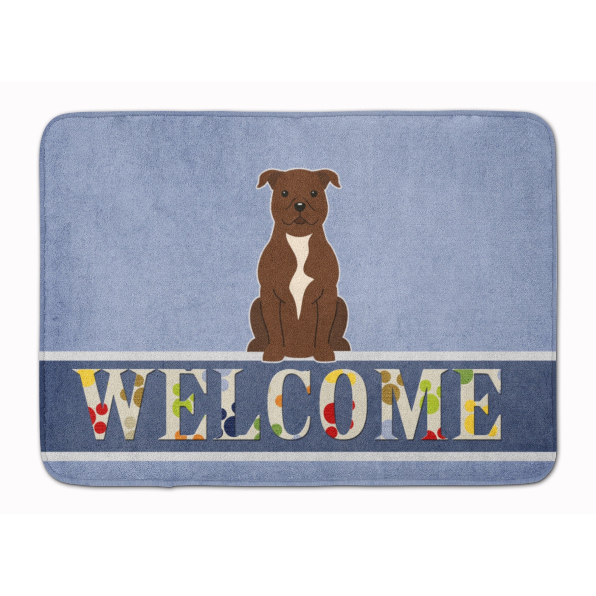'Caroline'S Treasures Staffordshire Bull Terrier Chocolate Floor Mat, 19 X 27, Multicolor''