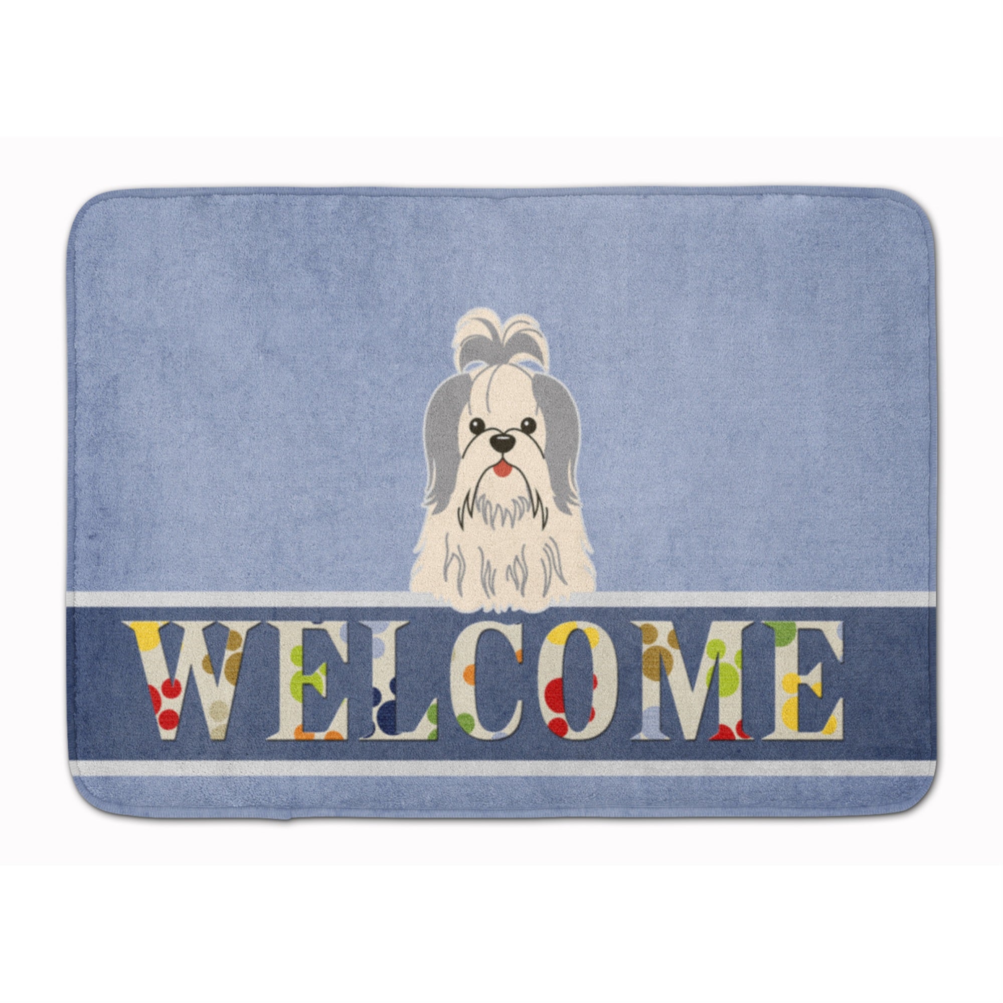 'Caroline'S Treasures Shih Tzu Silver White Welcome Floor Mat, 19 X 27, Multicolor''