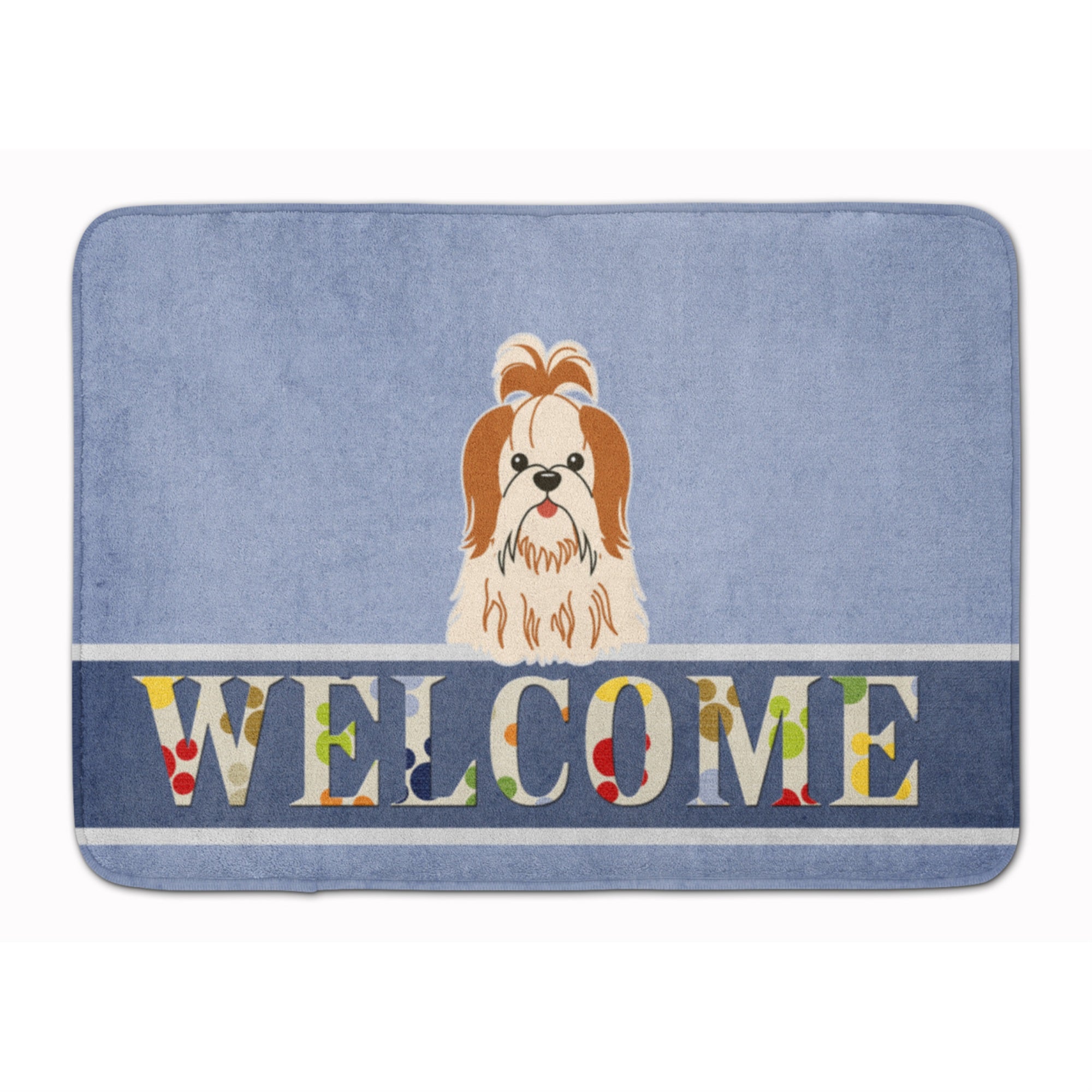 'Caroline'S Treasures Shih Tzu Red White Welcome Floor Mat, 19 X 27, Multicolor''