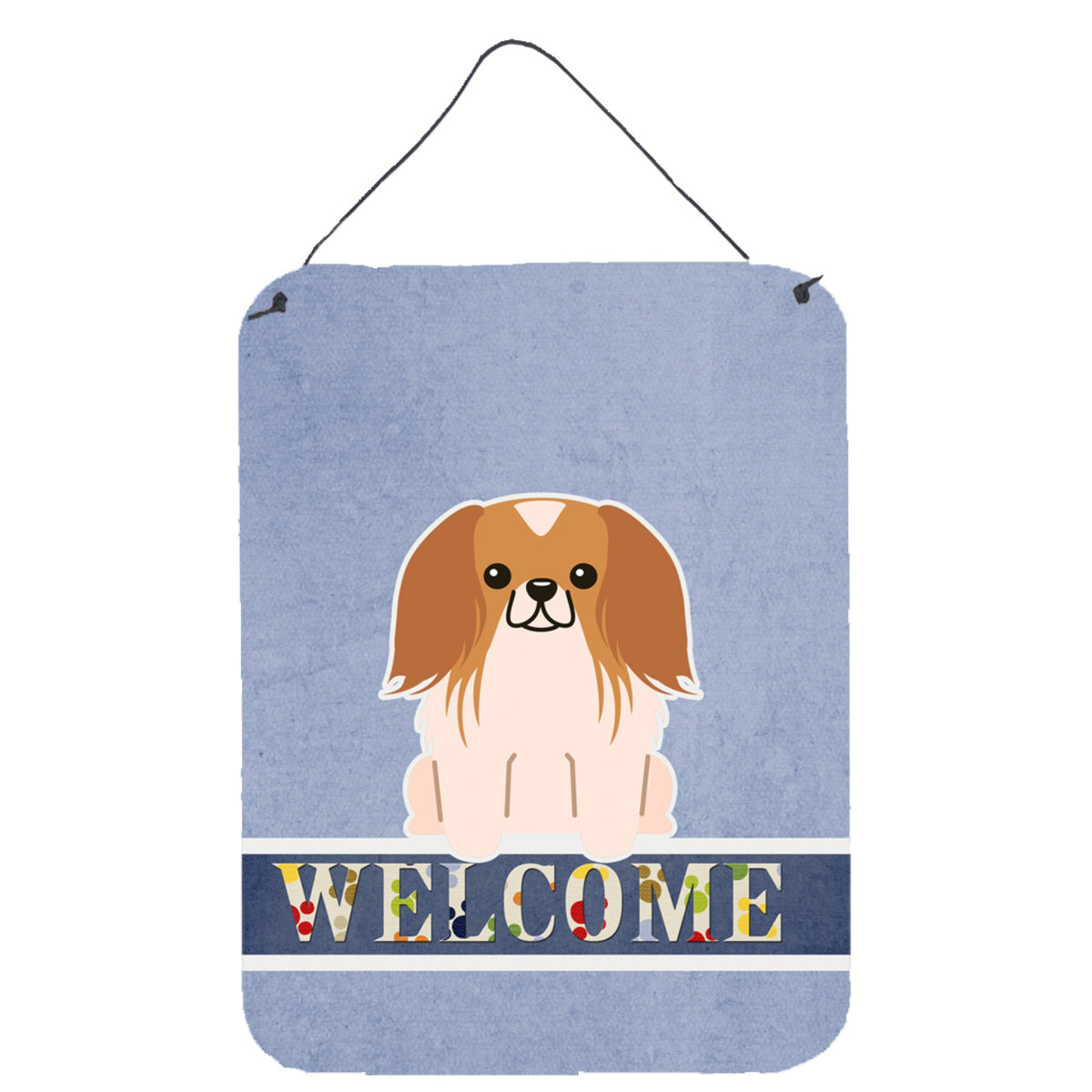 'Caroline'S Treasures Pekingnese Penese Red White Welcome Metal Print, 16 X 12, Multicolor''