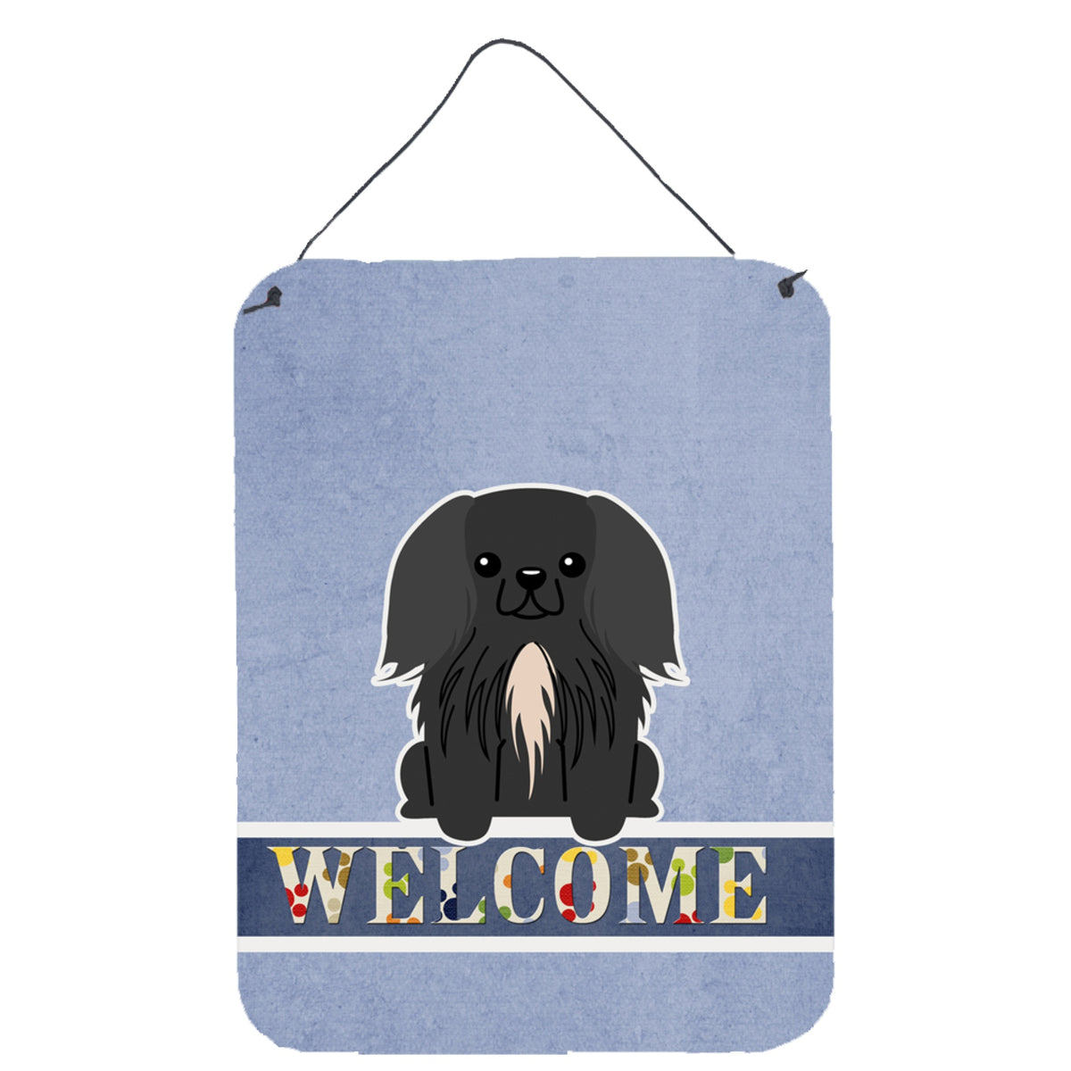 'Caroline'S Treasures Pekingnese Black Welcome Metal Print, 16 X 12, Multicolor''