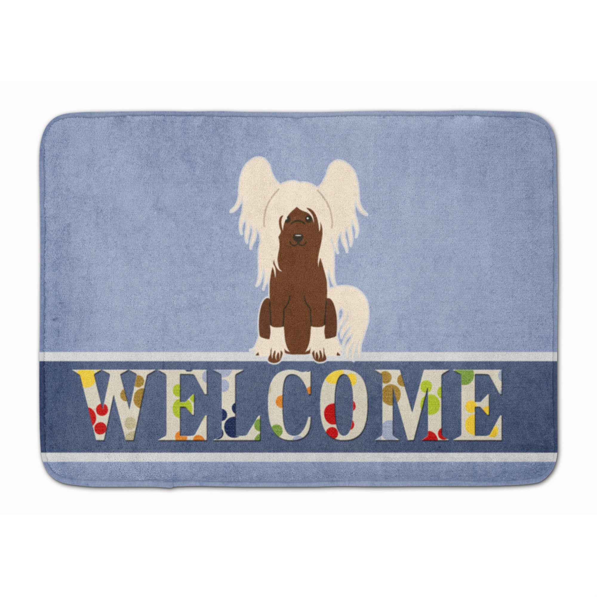'Caroline'S Treasures Chinese Crested Cream Welcome Floor Mat, 19 X 27, Multicolor''