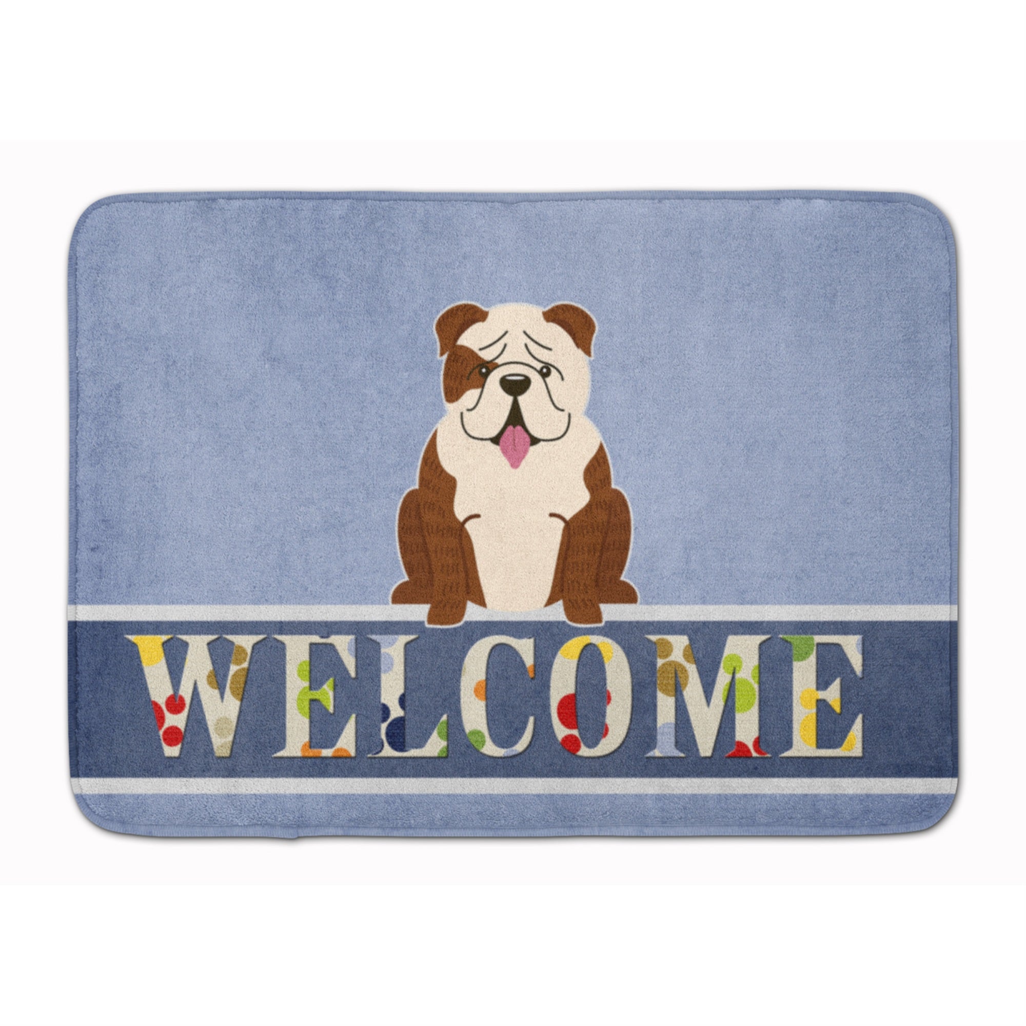 'Caroline'S Treasures English Bulldog Brindle White Welcome Floor Mat, 19 X 27, Multicolor''