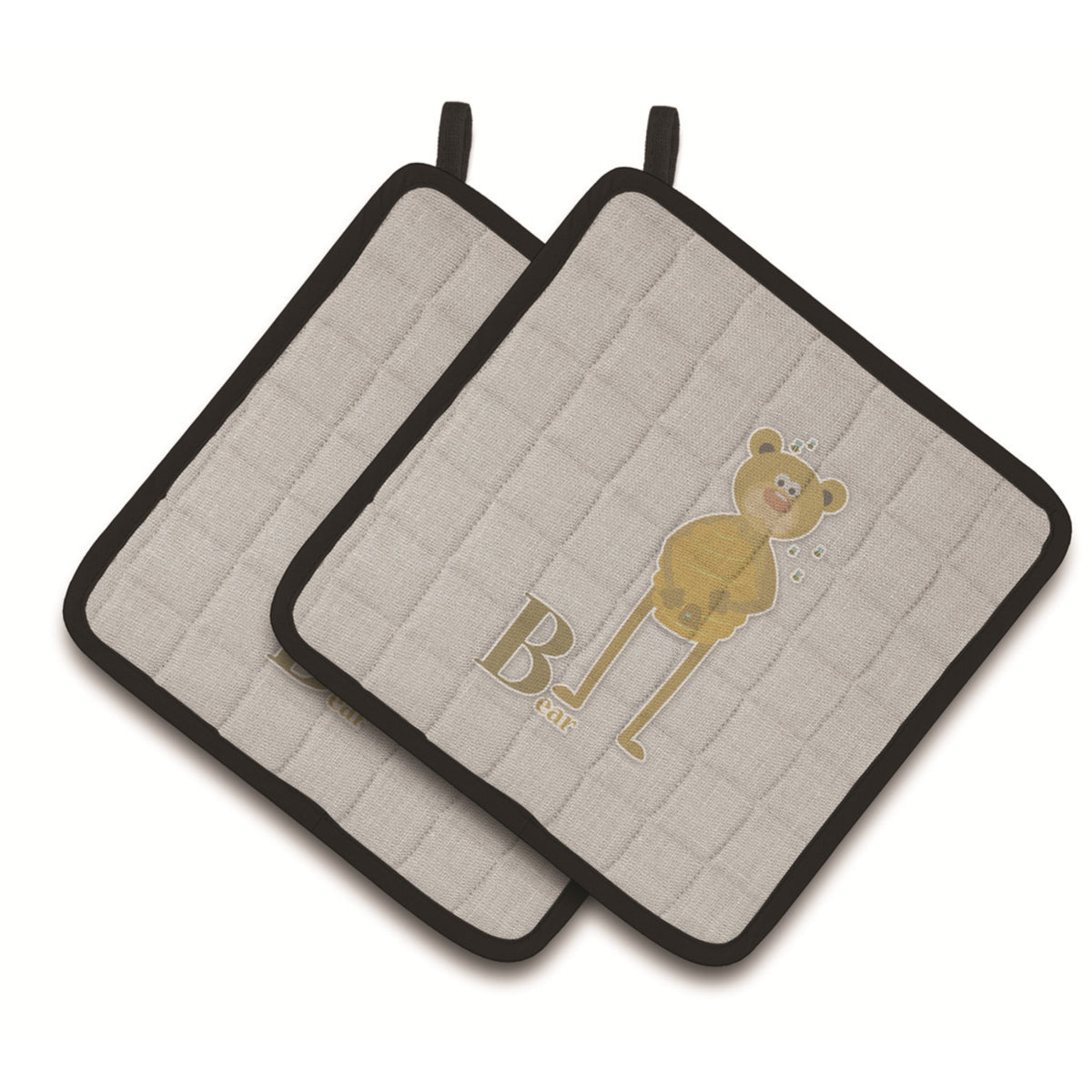 'Caroline'S Treasures Alphabet B For Bear Pair Of Pot Holders, 7.5Hx7.5W, Multicolor''