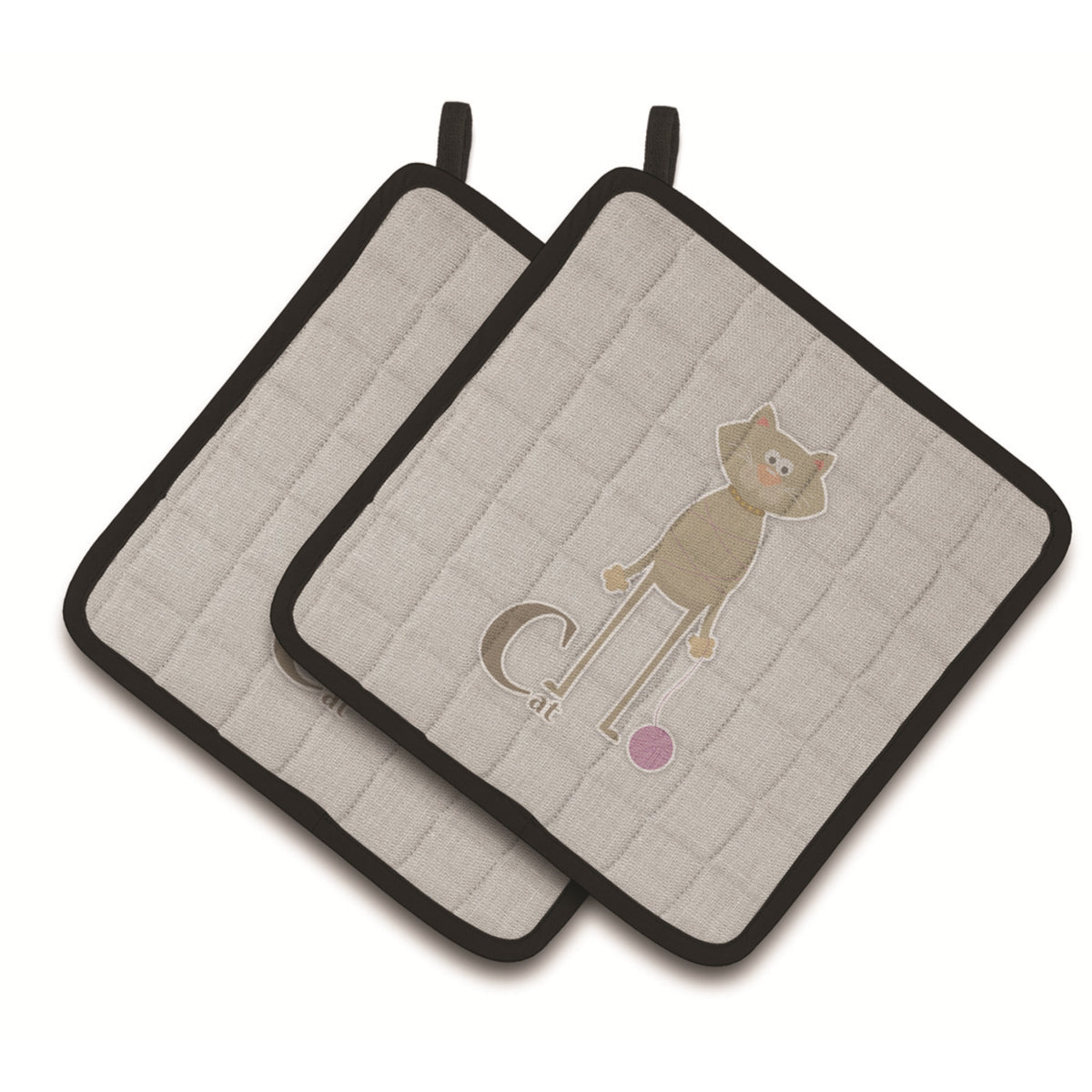 'Caroline'S Treasures Alphabet C For Cat Pair Of Pot Holders, 7.5Hx7.5W, Multicolor''