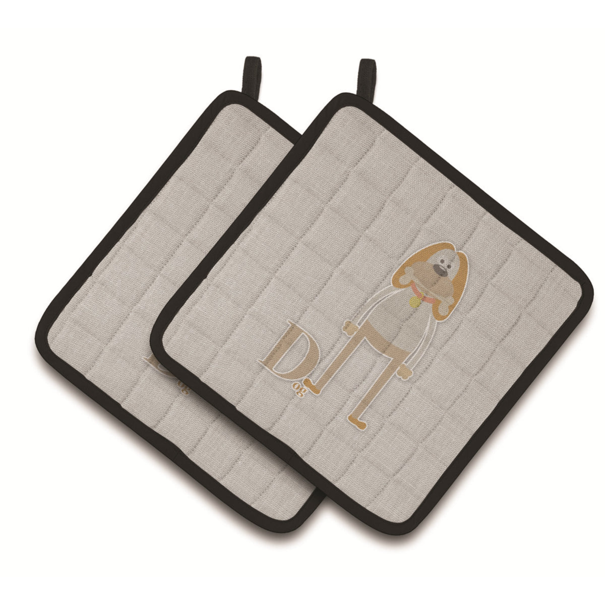 'Caroline'S Treasures Alphabet D For Dog Pair Of Pot Holders, 7.5Hx7.5W, Multicolor''