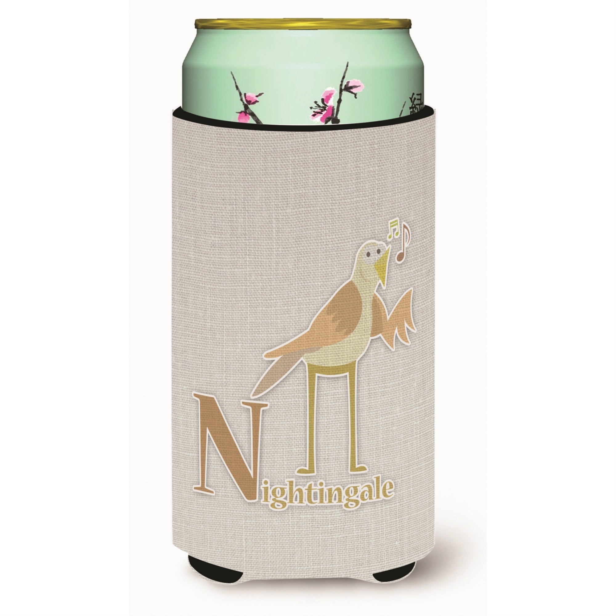 'Caroline'S Treasures Alphabet N For Nightingale Tall Boy Beverage Insulator Hugger, Multicolor''