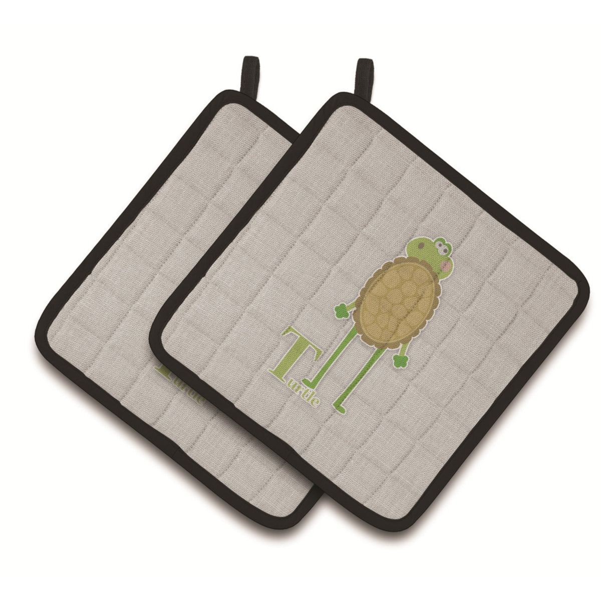 'Caroline'S Treasures Alphabet T For Turtle Pair Of Pot Holders, 7.5Hx7.5W, Multicolor''
