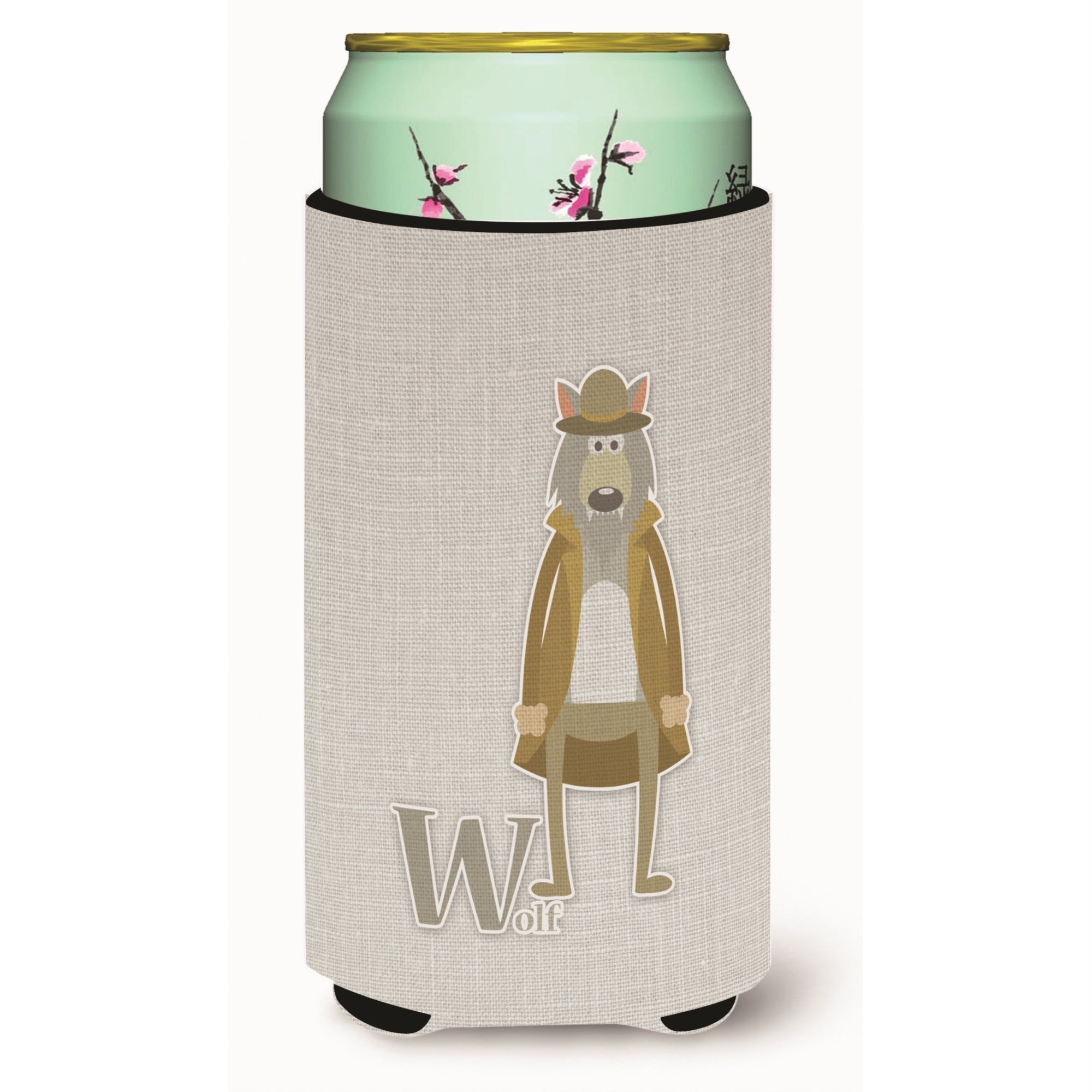 'Caroline'S Treasures Alphabet W For Wolf Tall Boy Beverage Insulator Hugger, Multicolor''