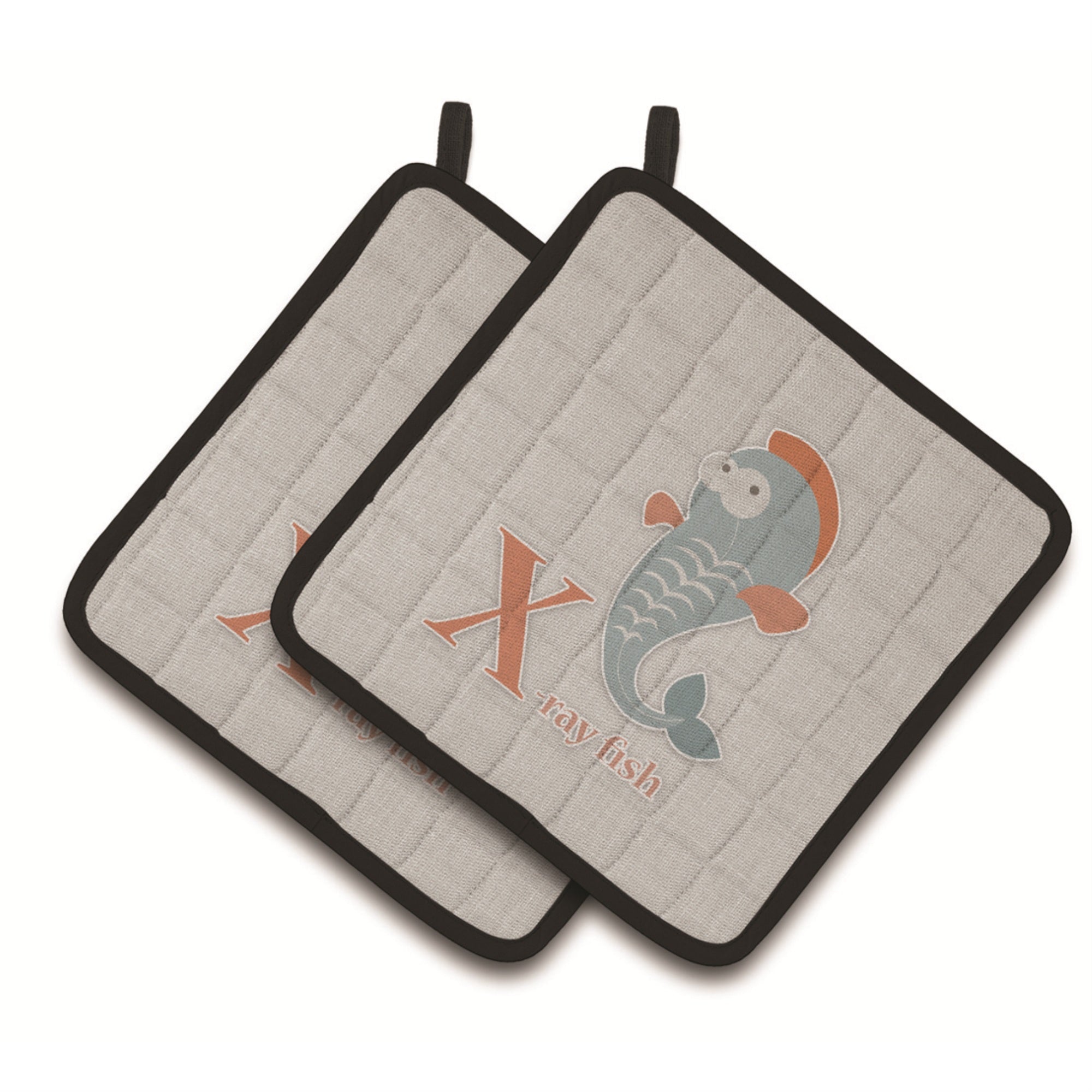 'Caroline'S Treasures Alphabet X For Xray Fish Pair Of Pot Holders, 7.5Hx7.5W, Multicolor''