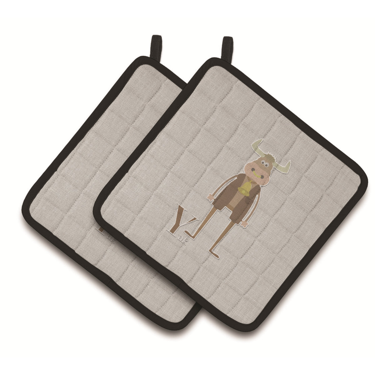 'Caroline'S Treasures Alphabet Y For Yak Pair Of Pot Holders, 7.5Hx7.5W, Multicolor''