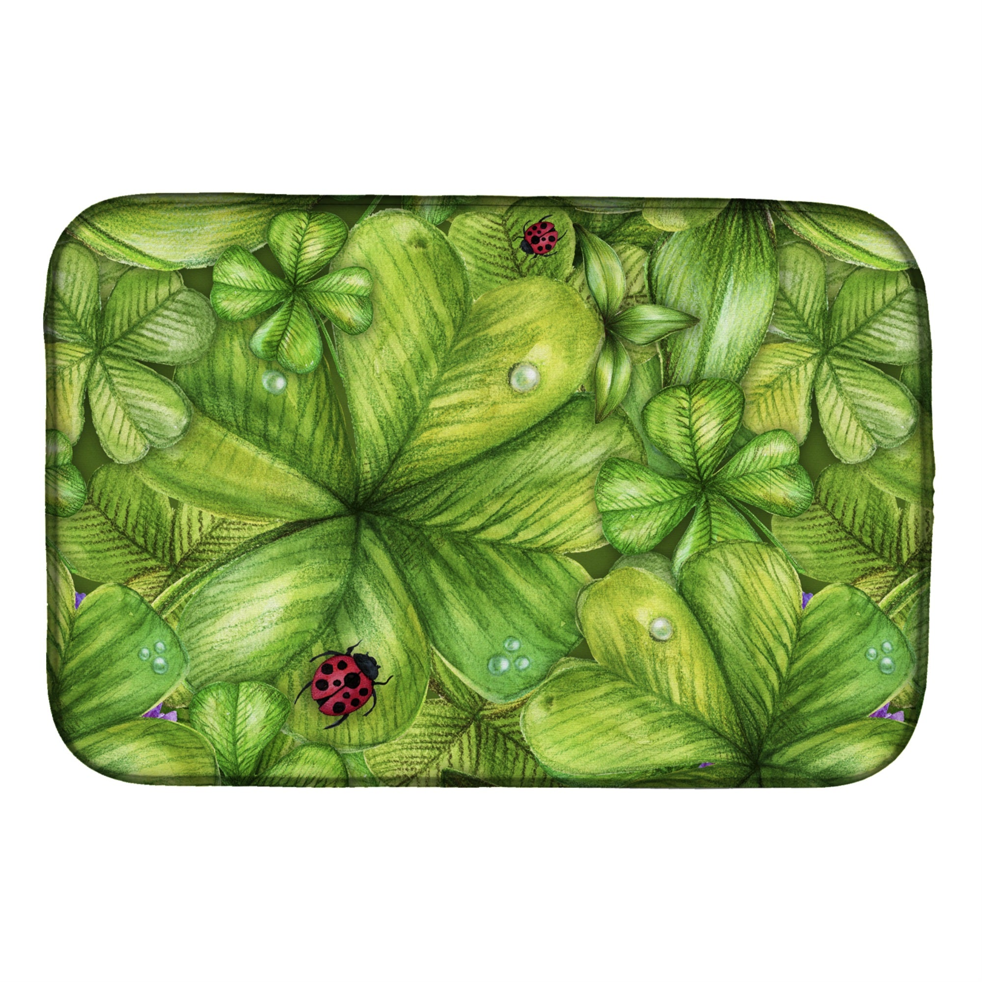 Carolines Treasures Shamrocks and Lady bugs Dish Drying Mat 14 x 21 Multicolor