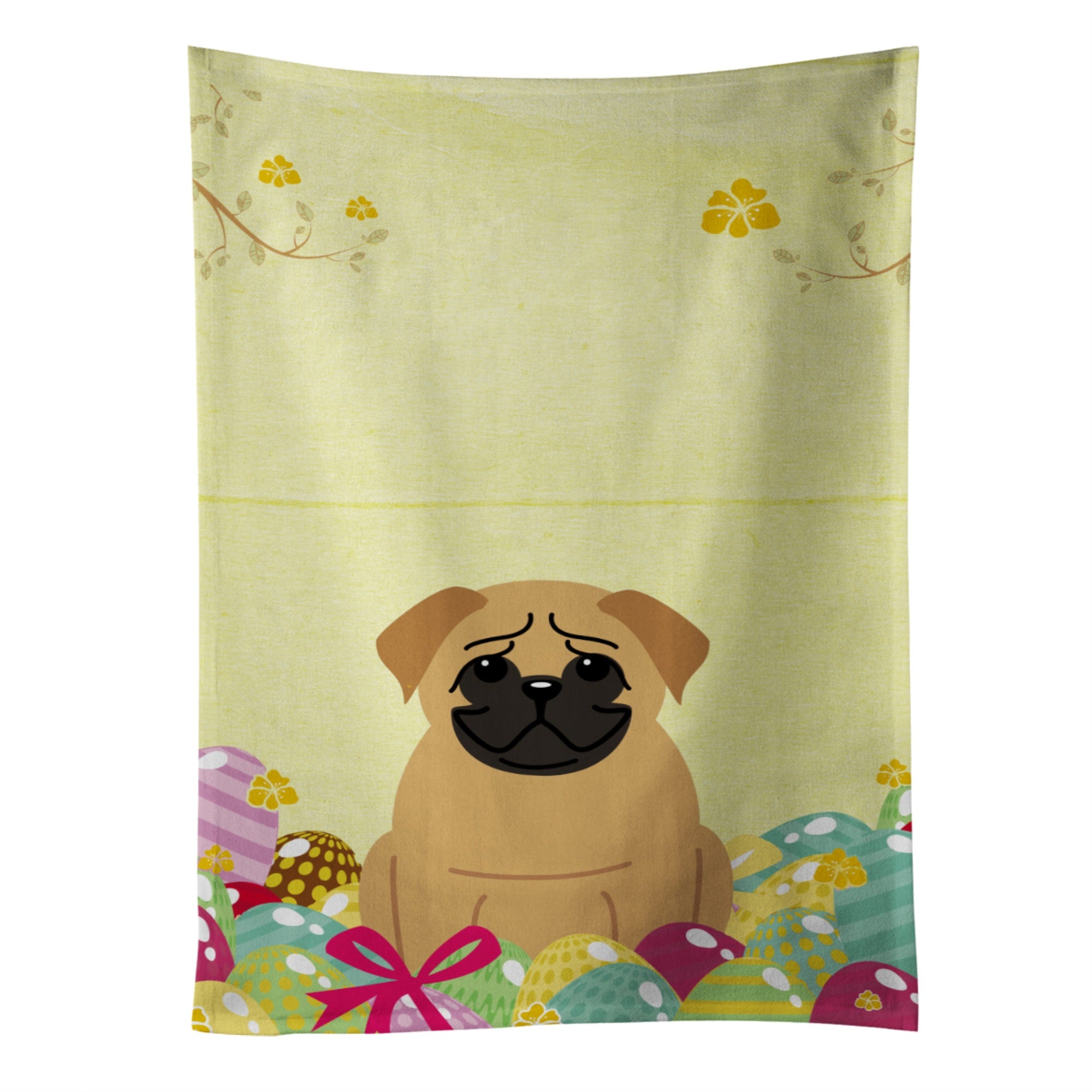 'Caroline'S Treasures Bb6007Ktwl Easter Eggs Pug Brown Kitchen Towel, Multicolor, 25'''' X 15''''''