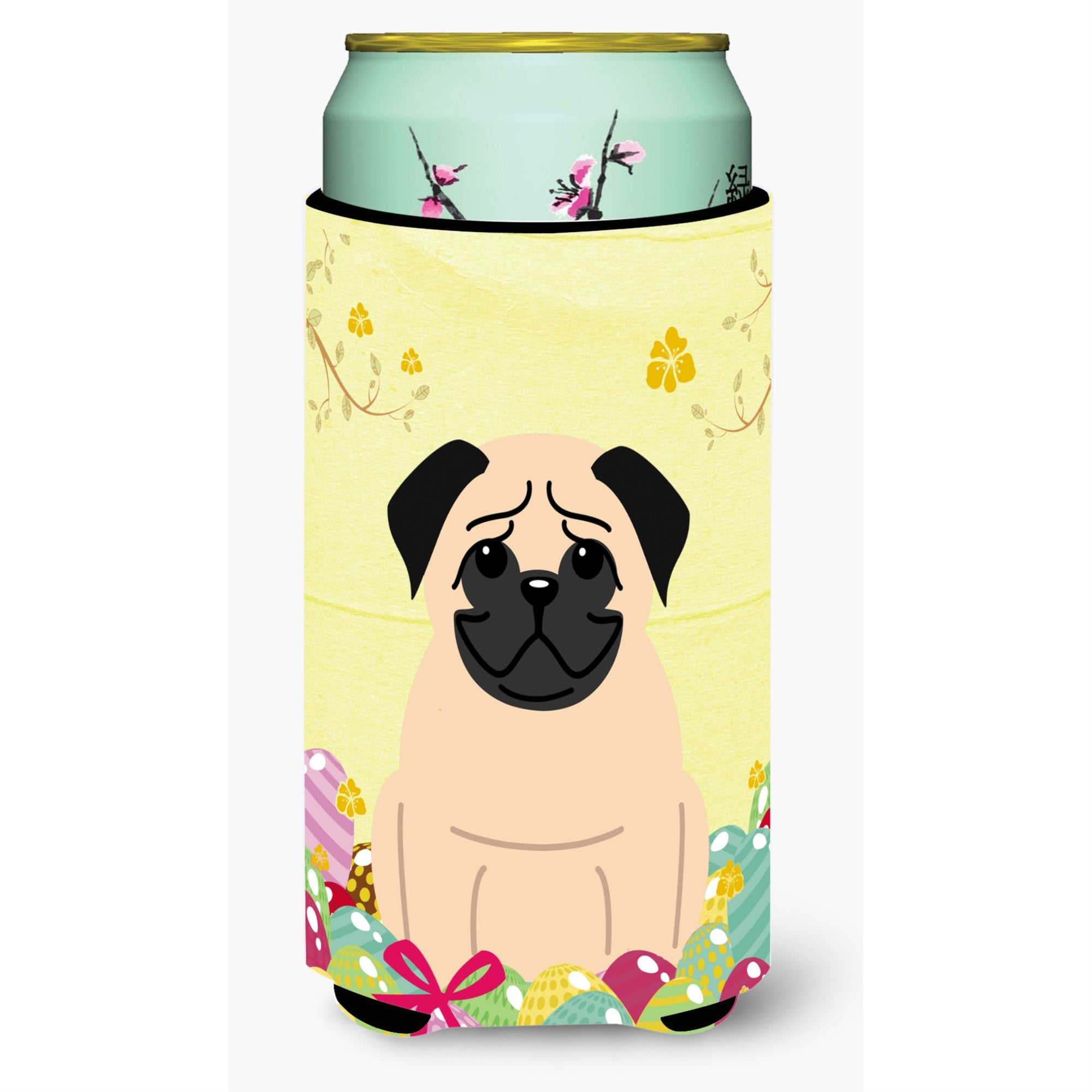 'Caroline'S Treasures Easter Eggs Pug Fawn Tall Boy Beverage Insulator Hugger, Multicolor''