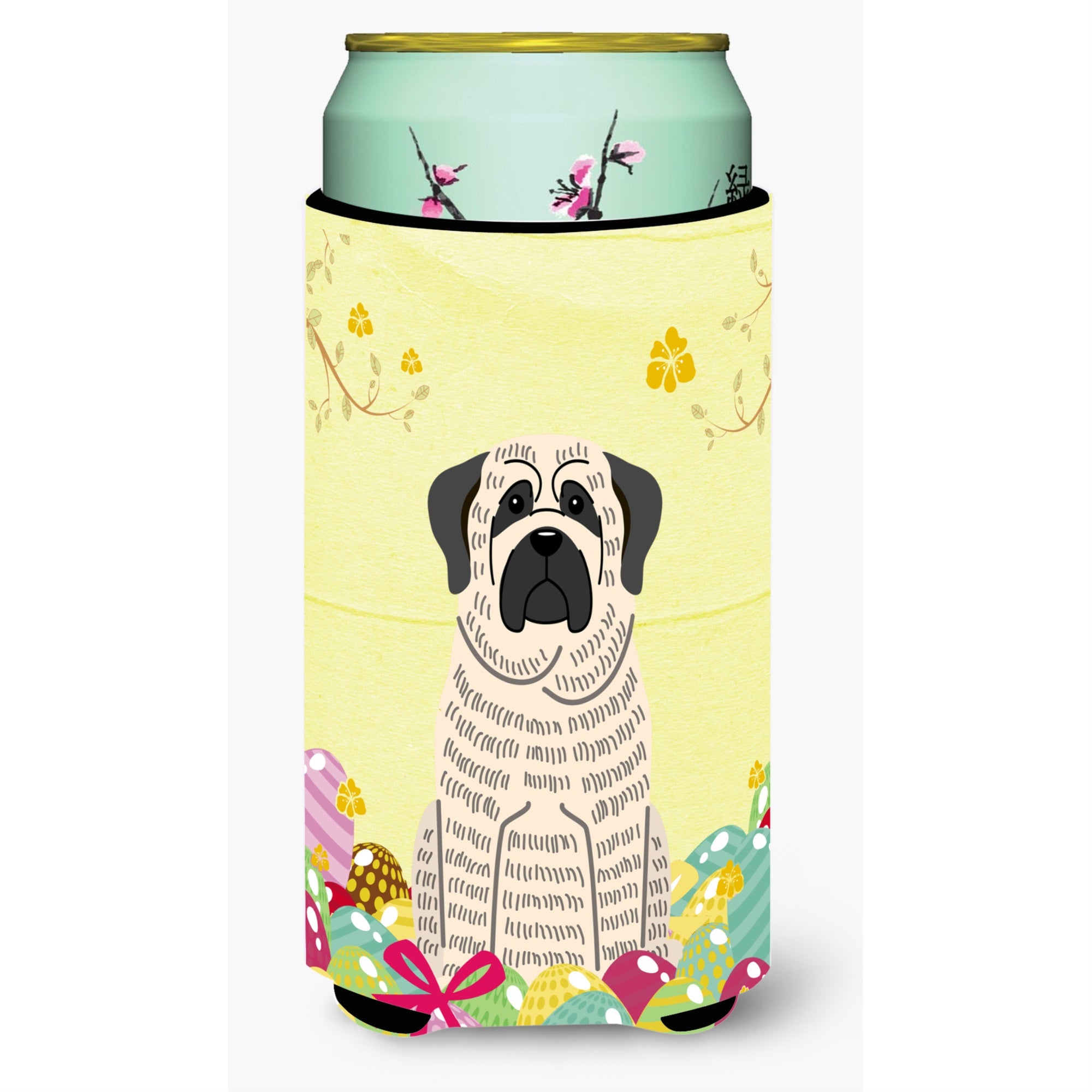 'Caroline'S Treasures Easter Eggs Mastiff Brindle White Tall Boy Beverage Insulator Hugger, Multicolor''