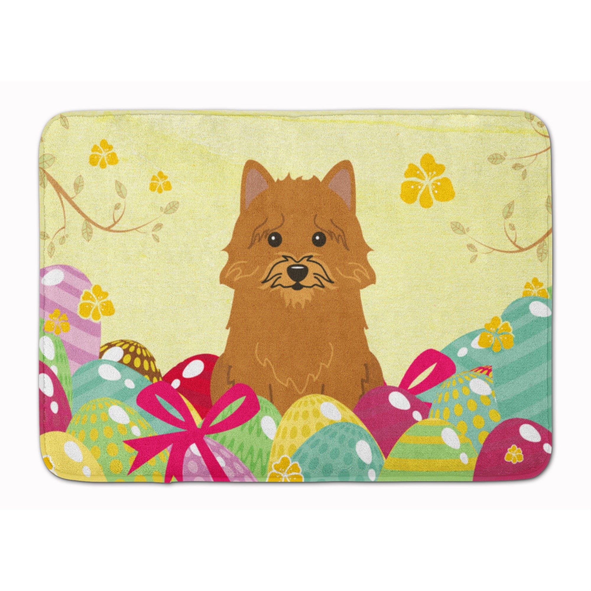 'Caroline'S Treasures Easter Eggs Norwich Terrier Machine Washable Memory Foam Mat Doormats, Multicolor''