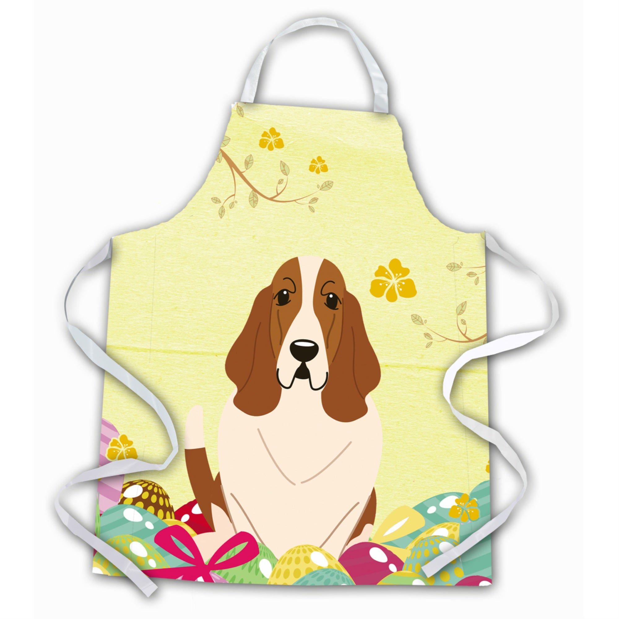 'Caroline'S Treasures Easter Eggs Basset Hound Apron, Large, Multicolor''
