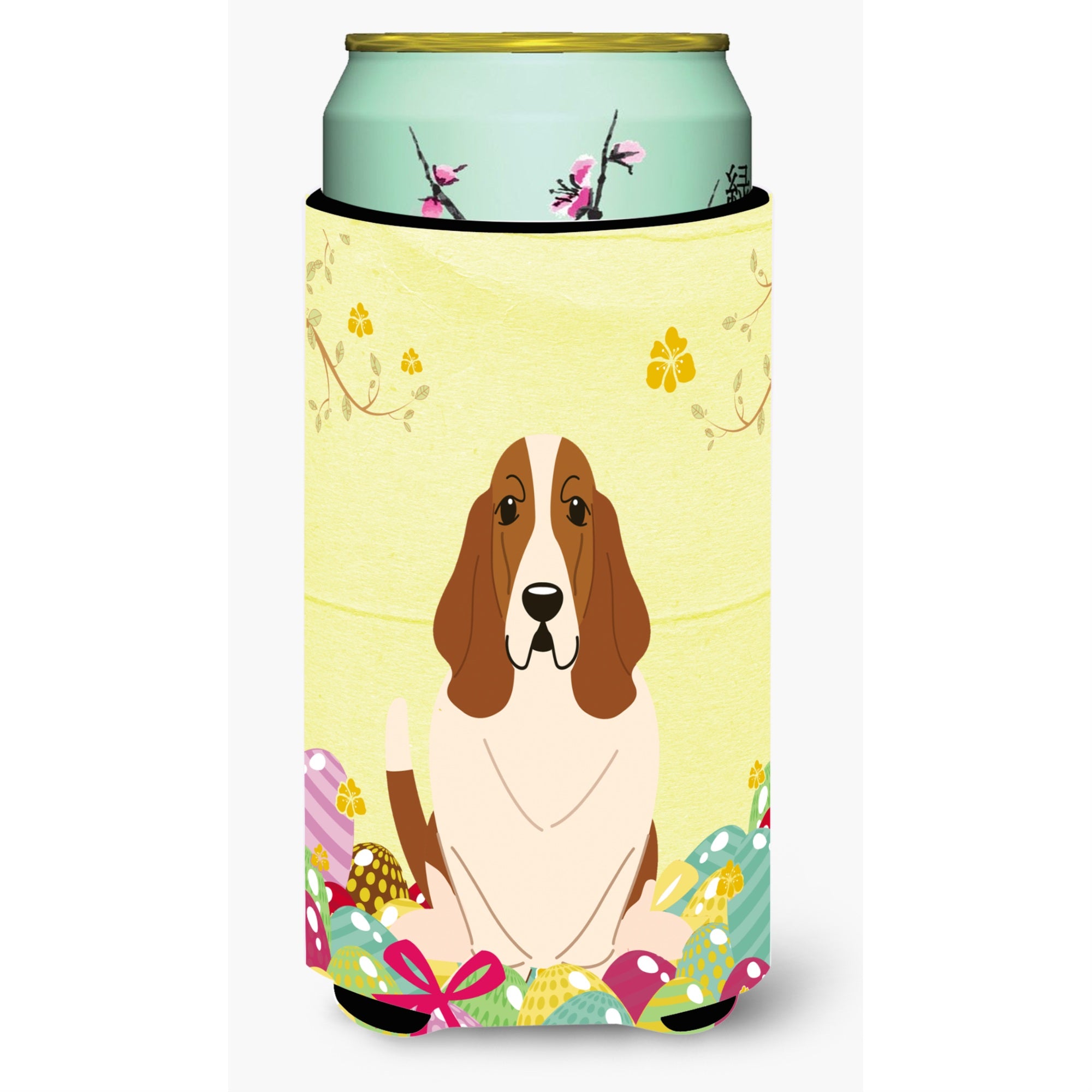 'Caroline'S Treasures Easter Eggs Basset Hound Tall Boy Beverage Insulator Hugger, Multicolor''