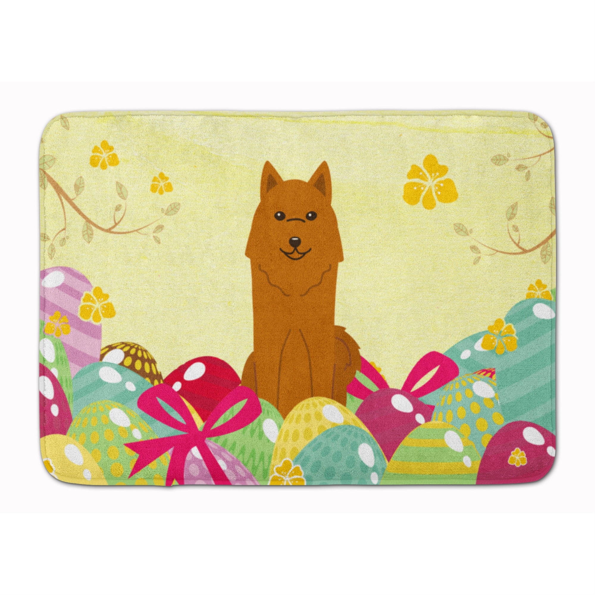 'Caroline'S Treasures Easter Eggs Karelian Bear Dog Machine Washable Memory Foam Mat Doormats, Multicolor''