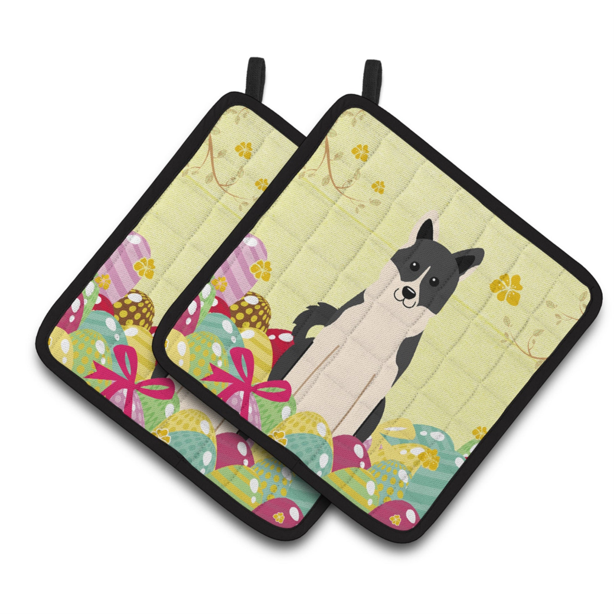 'Caroline'S Treasures Bb6029Pthd Easter Laika Spitz Pair Of Pot Holders, 7.5'''' X 7.5'''', Multicolor''