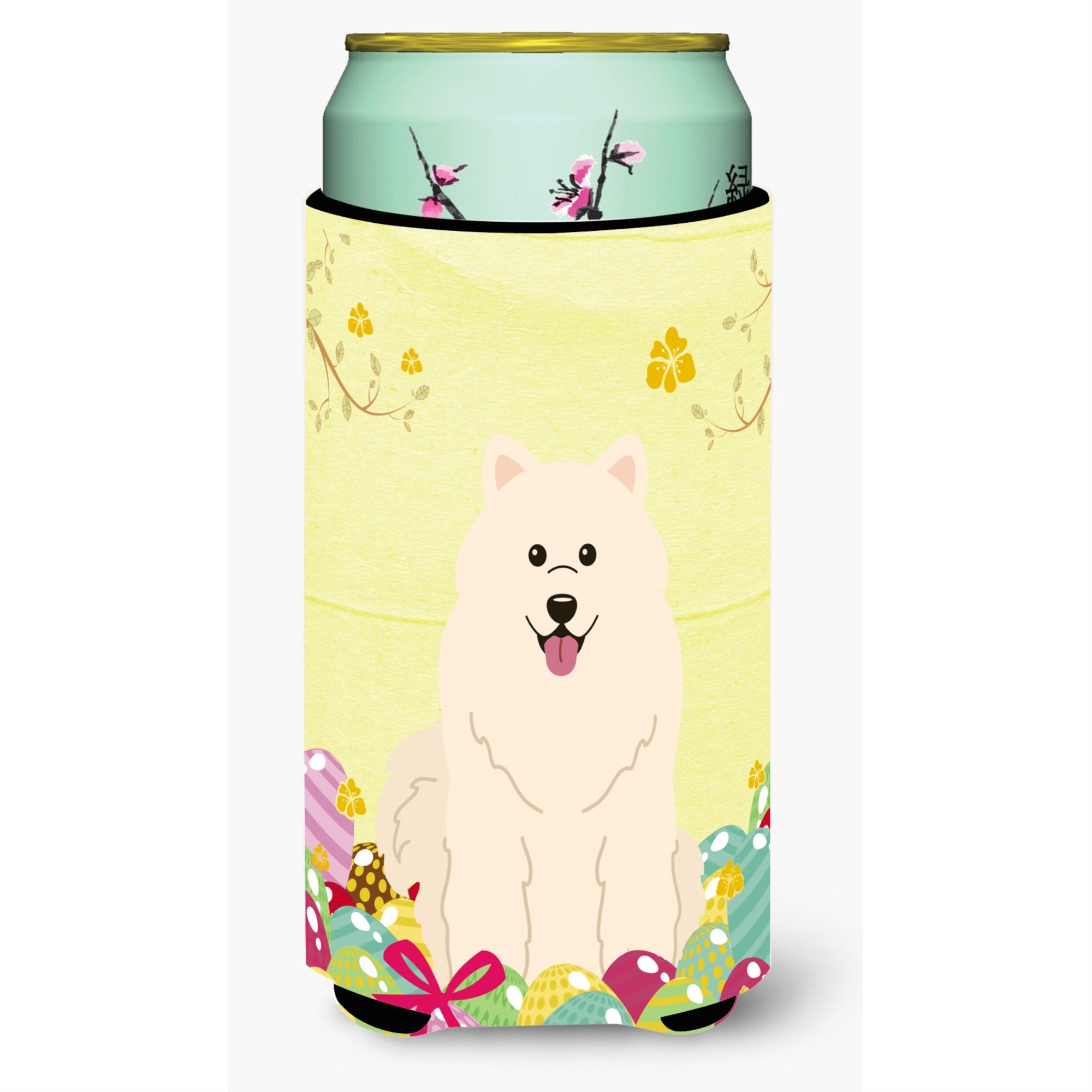 'Caroline'S Treasures Easter Eggs Samoyed Tall Boy Beverage Insulator Hugger, Multicolor''