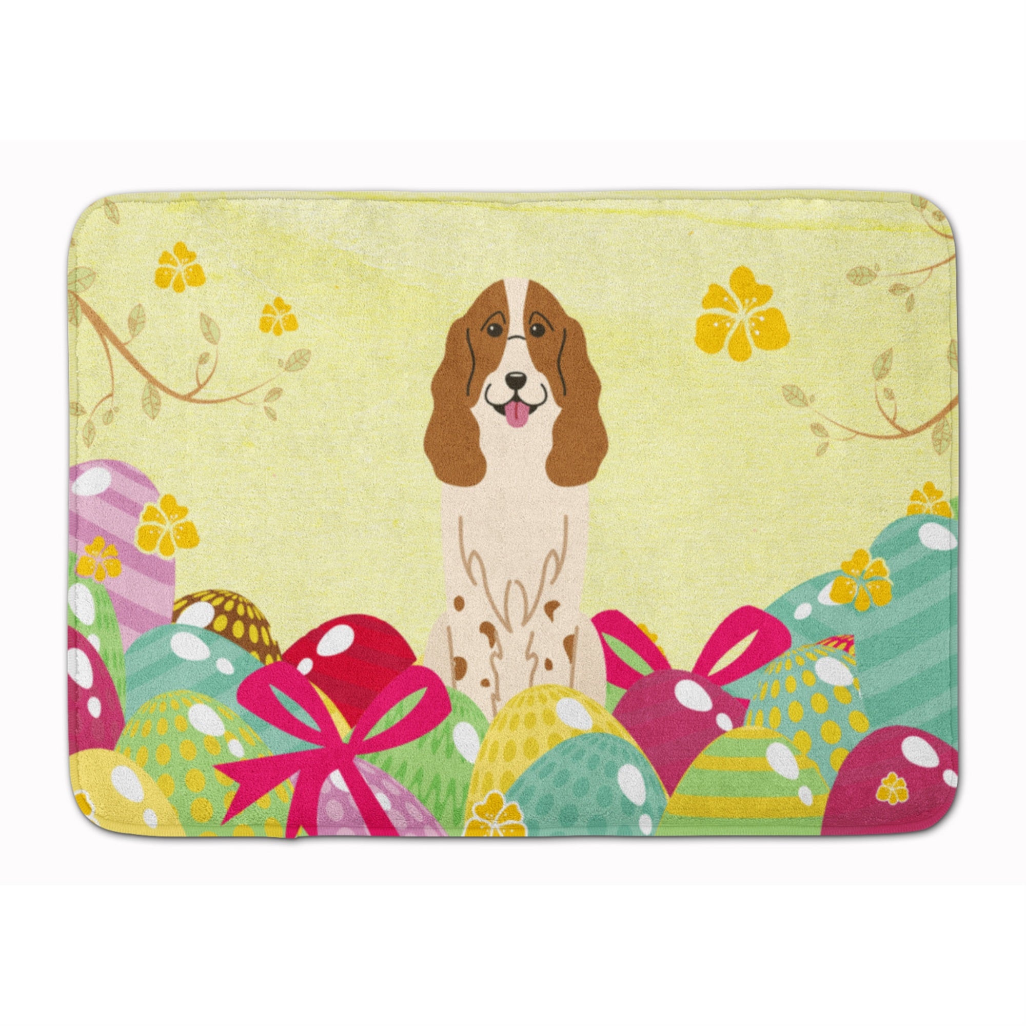 'Caroline'S Treasures Easter Eggs Russian Spaniel Machine Washable Memory Foam Mat Doormats, Multicolor''