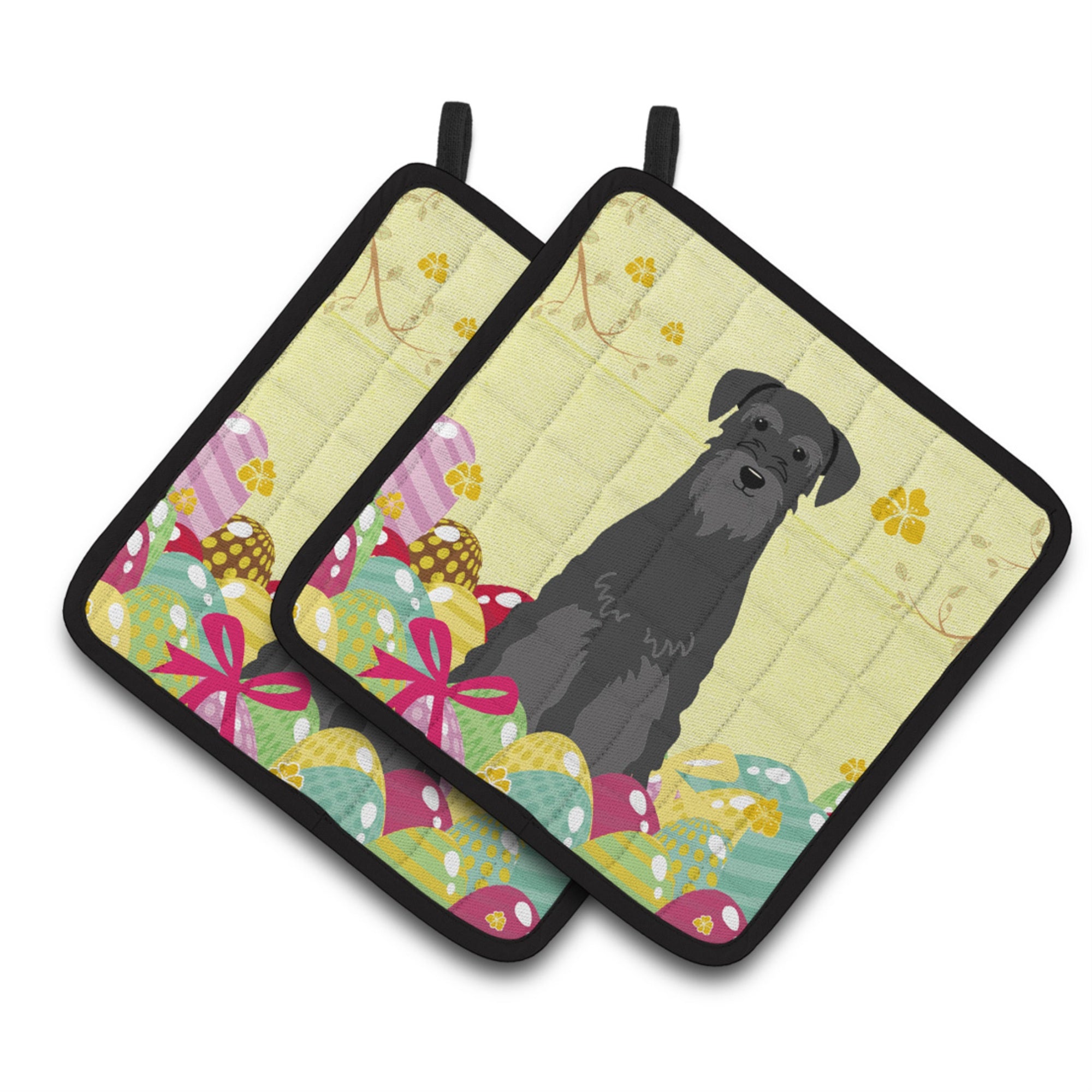 'Caroline'S Treasures Bb6032Pthd Easter Standard Schnauzer Pair Of Pot Holders, 7.5'''' X 7.5'''', Multicolor''
