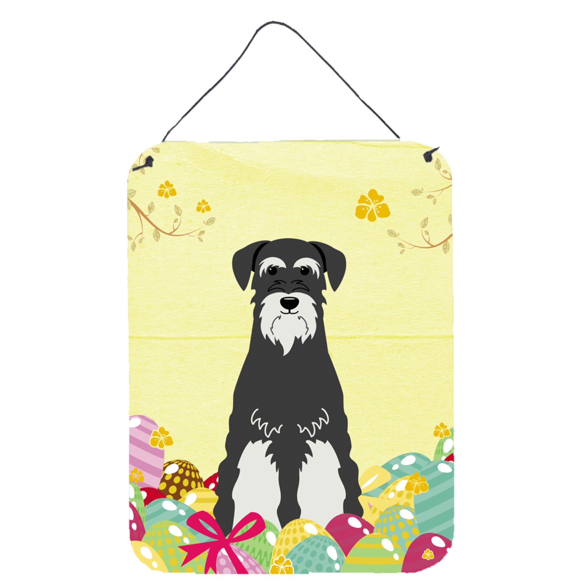 'Caroline'S Treasures Eggs Salt And Pepper Easter Standard Schnauzer Metal Print, 16 X 12, Multicolor''