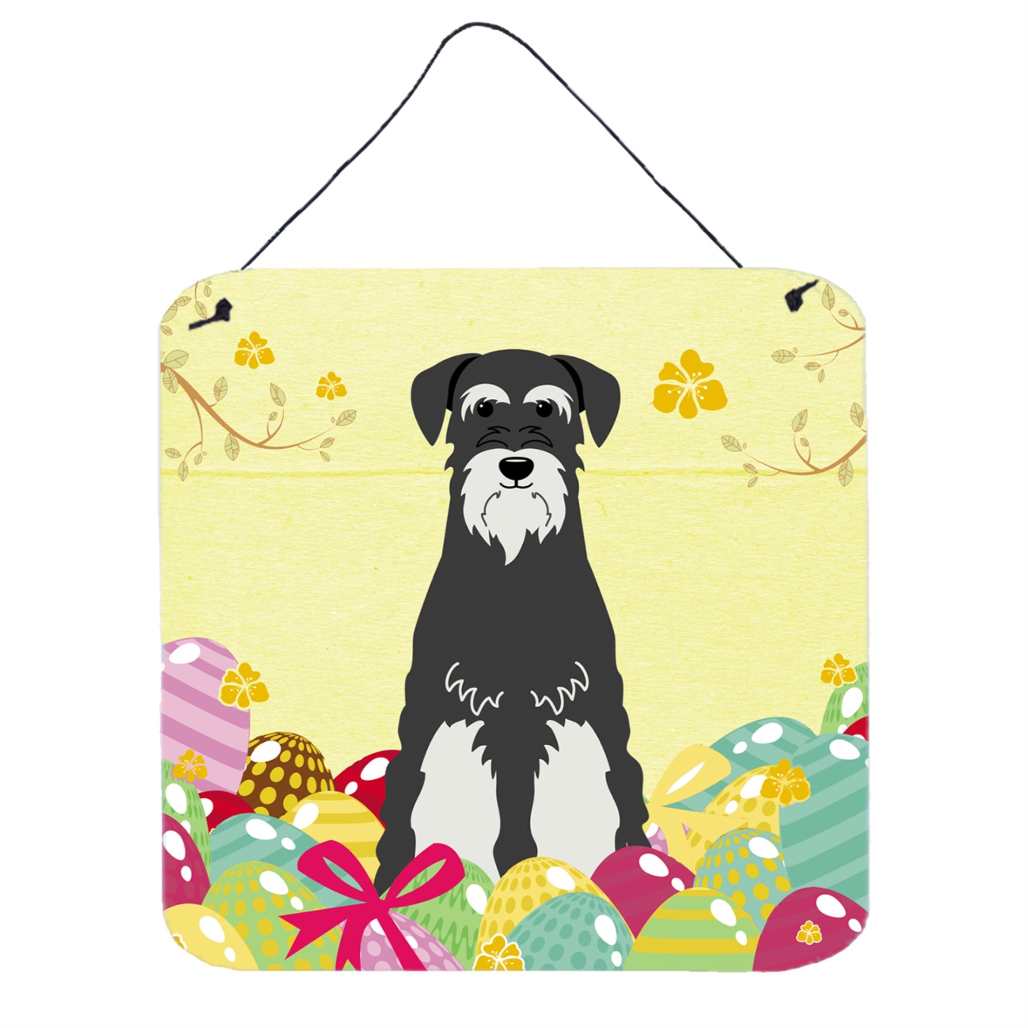 'Caroline'S Treasures Eggs Salt And Pepper Easter Standard Schnauzer Metal Print, 6 X 6, Multicolor''
