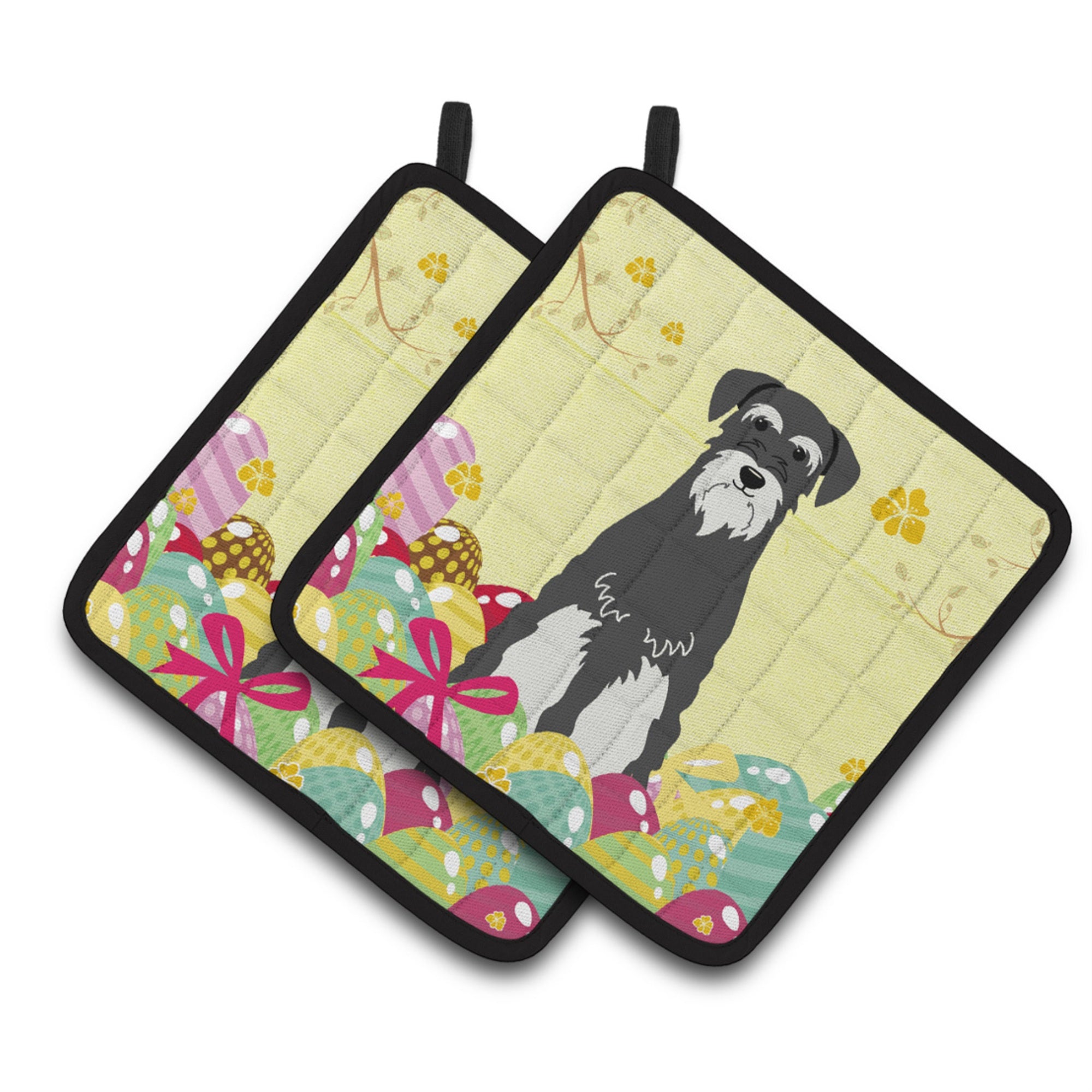 'Caroline'S Treasures Easter Schnauzer Salt Pepperpair Of Pot Holders, 7.5Hx7.5W, Multicolor''