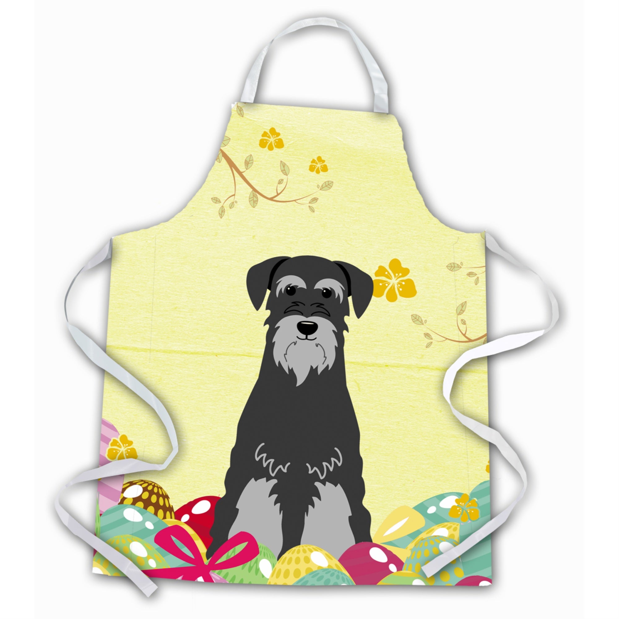 'Caroline'S Treasures Easter Eggs Standard Schnauzer Black Grey Apron, Large, Multicolor''