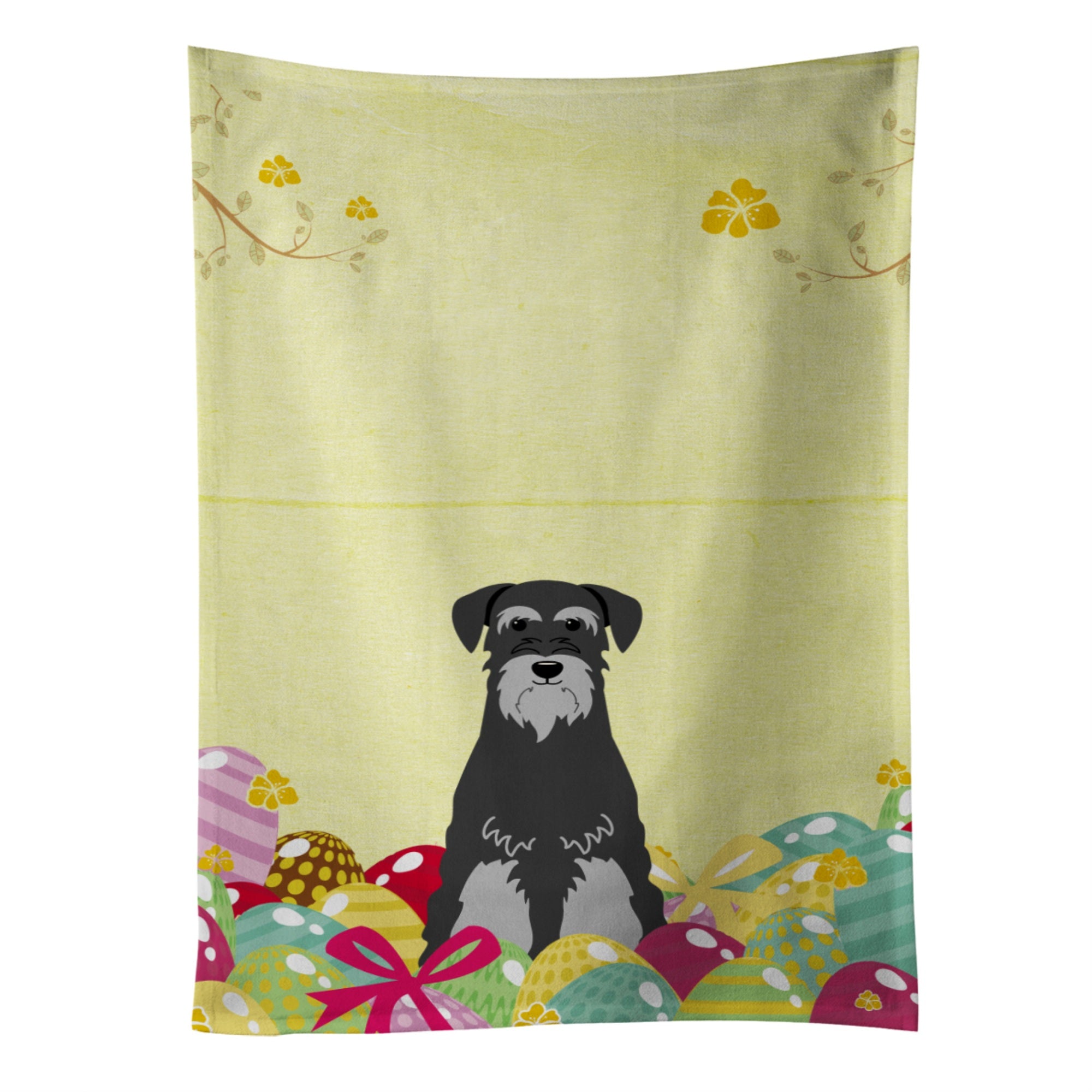 'Caroline'S Treasures Easter Eggs Standard Schnauzer Black Grey Kitchen Towel, Multicolor, 25'''' X 15''''''