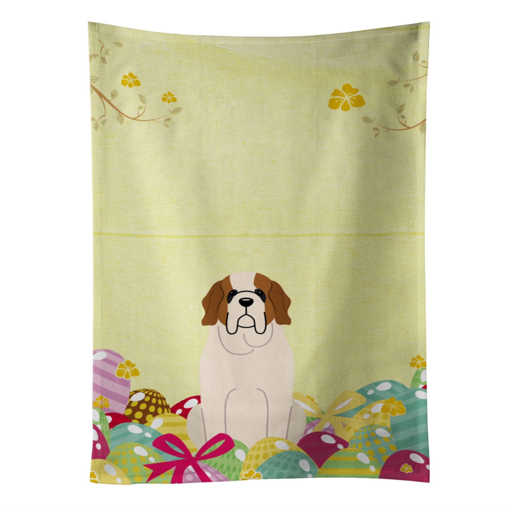 'Caroline'S Treasures Easter Eggs Saint Bernard Kitchen Towel, Multicolor, 25'''' X 15''''''