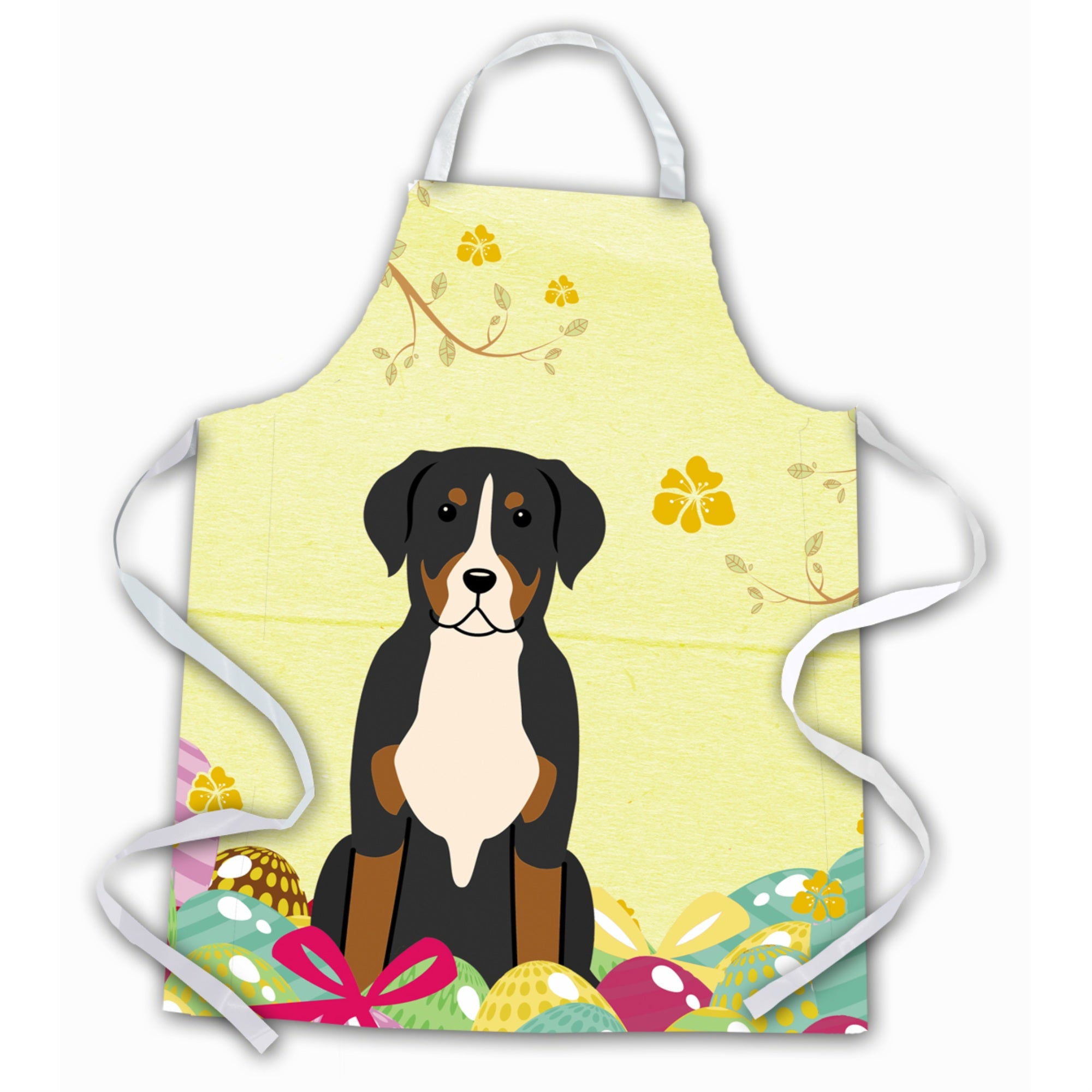 'Caroline'S Treasures Easter Eggs Greater Swiss Mountain Dog Apron, Large, Multicolor''