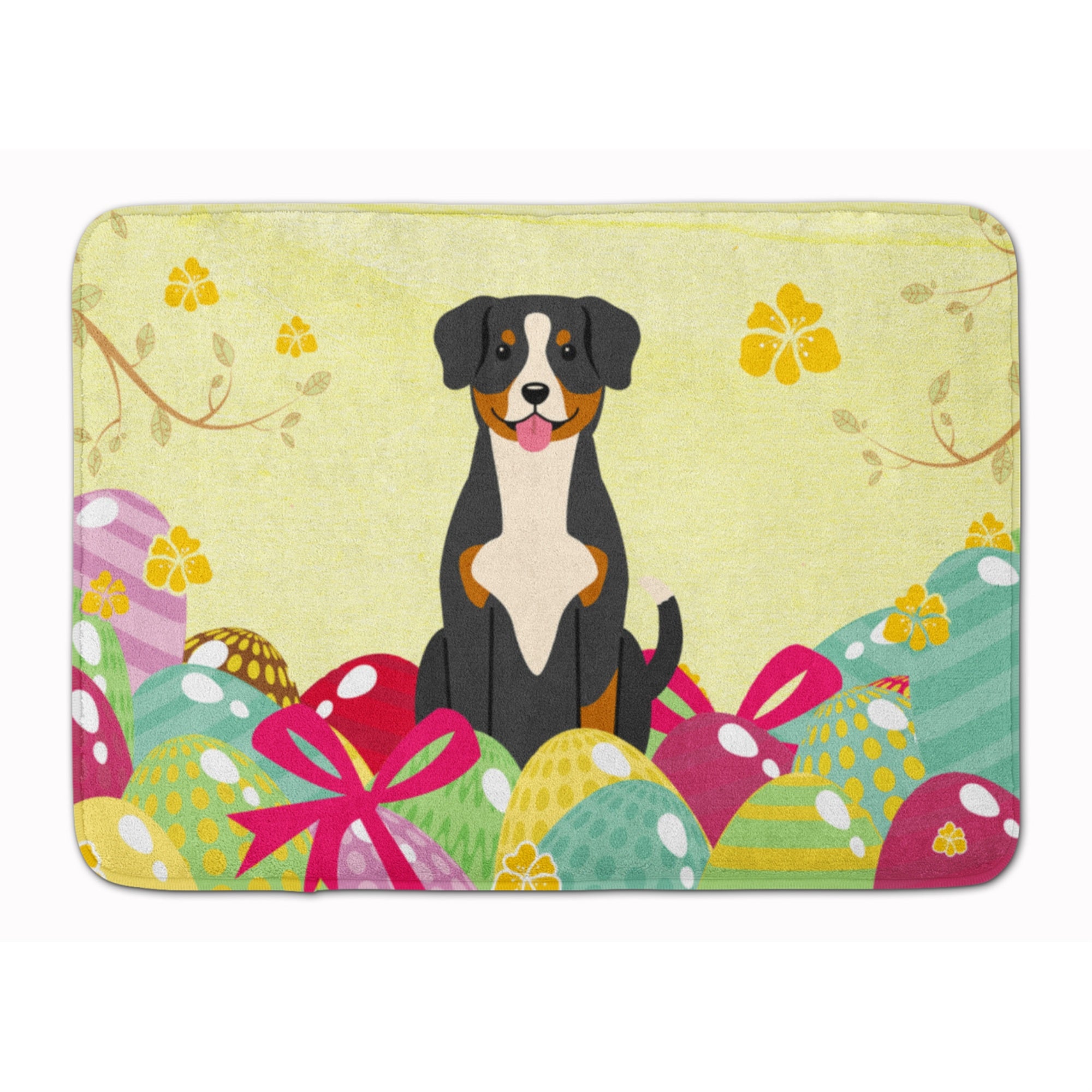 'Caroline'S Treasures Easter Eggs Entlebucher Machine Washable Memory Foam Mat Doormats, Multicolor''
